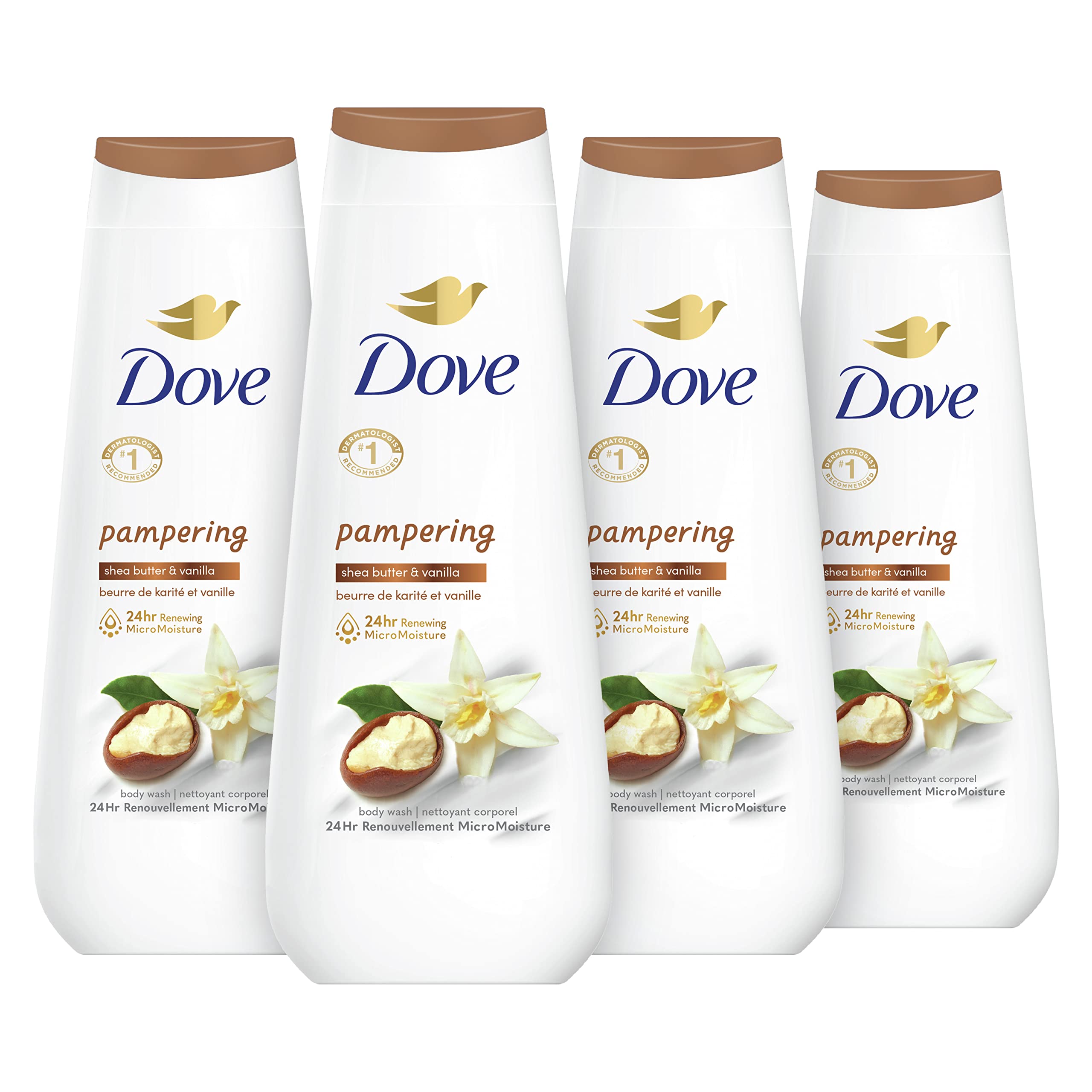 Foto 2 pulgar | Gel de Baño Dove Pampering con Manteca de Karité y Vainilla 600 Ml X 4 - Venta Internacional