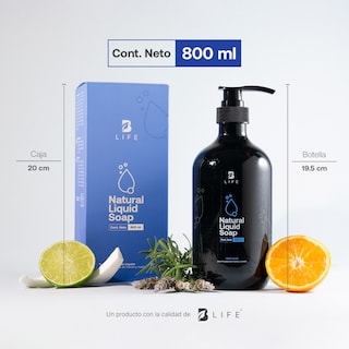 Foto 6 | Jabón Líquido Natural De 800ml Para Manos Y Cuerpo. Sin Parabenos. B Life.