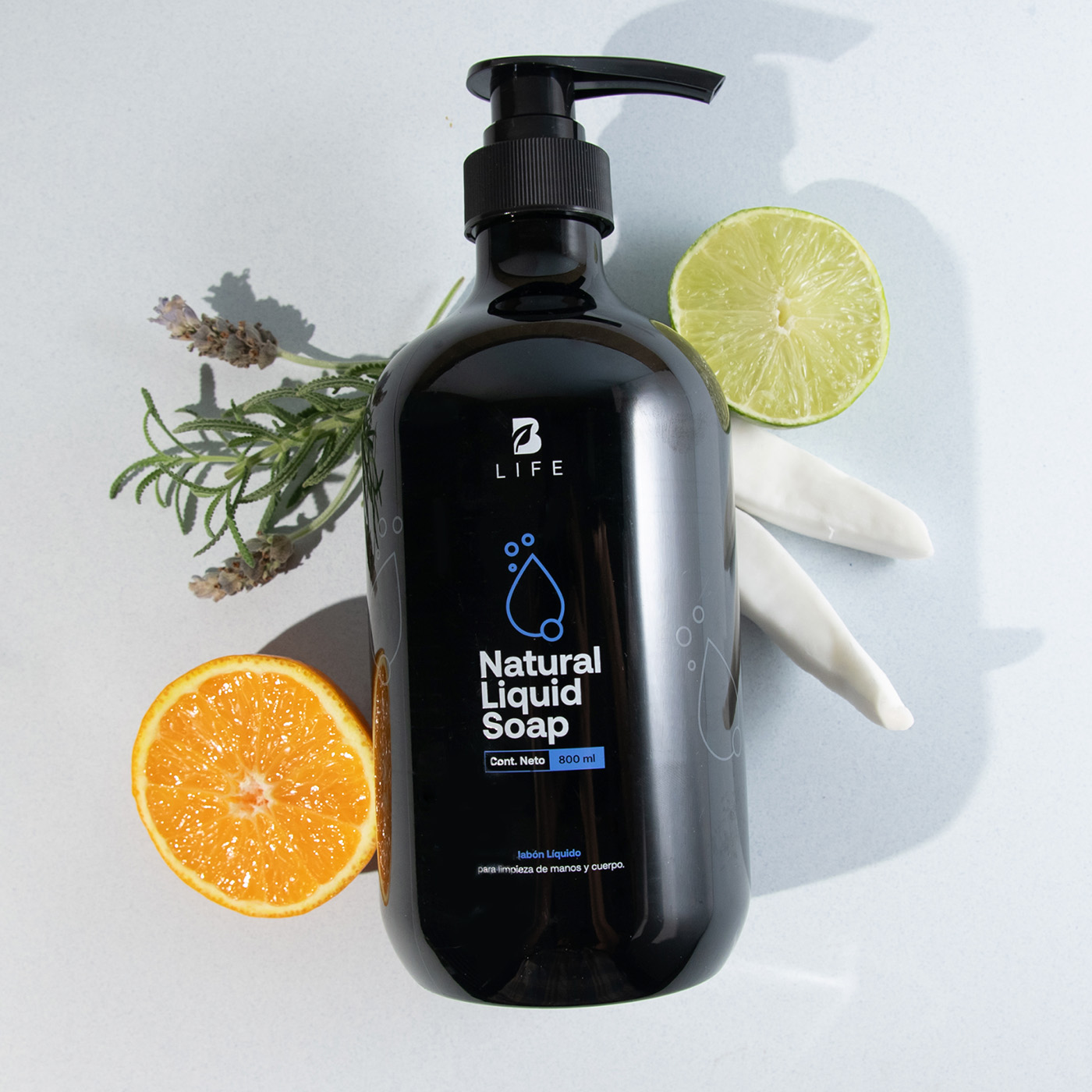 Foto 7 | Jabón Líquido Natural De 800ml Para Manos Y Cuerpo. Sin Parabenos. B Life.