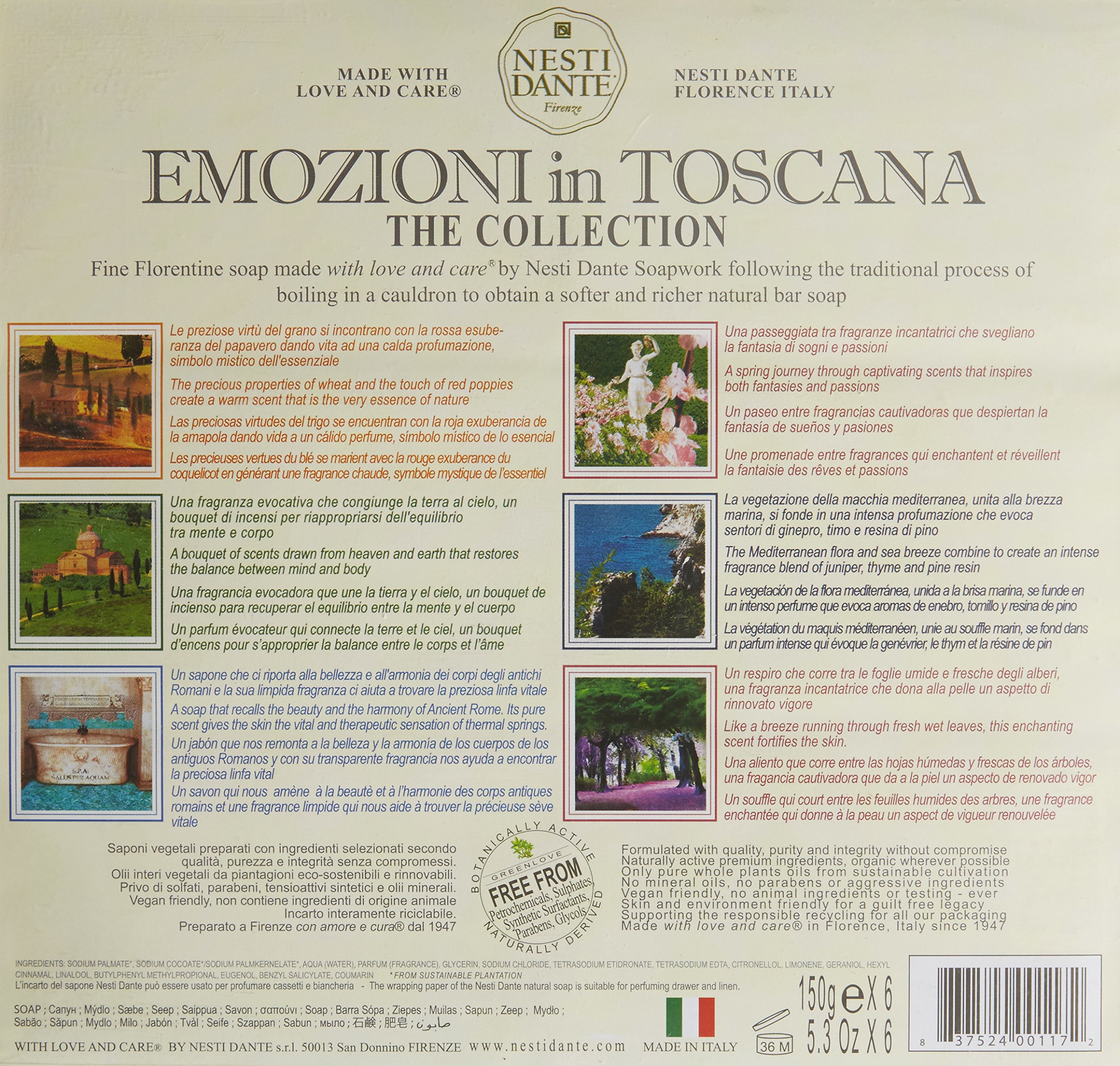 Foto 3 pulgar | Colección De Jabones Nesti Dante Emozioni In Toscana 6 X 150 G - Venta Internacional.