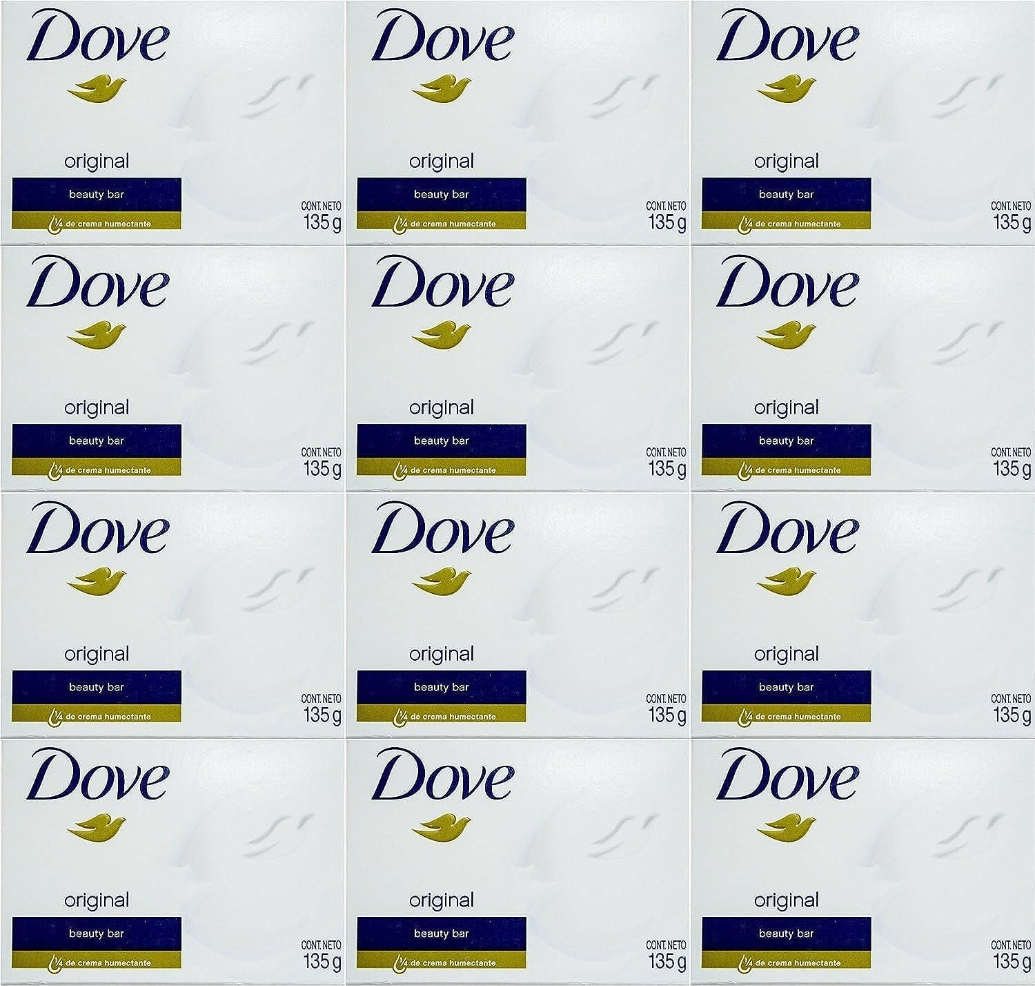 Barra De Crema Blanca Soap Dove, 135 G (paquete De 12) - Venta Internacional.