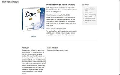 Foto 2 | Barra De Crema Blanca Soap Dove, 135 G (paquete De 12) - Venta Internacional.