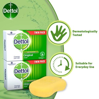 Foto 3 | Soap Dettol, Antibacteriano, Original, 100 G, Paquete Doble - Venta Internacional.