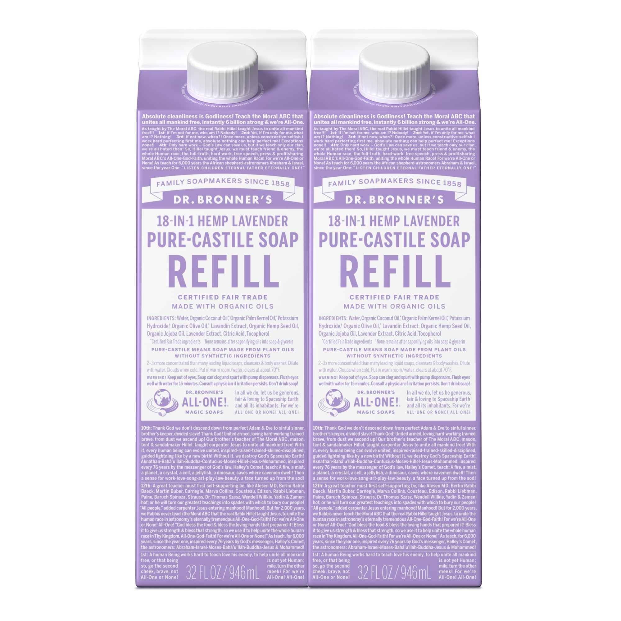 Foto 2 pulgar | Recambio De Jabón Líquido Dr. Bronner's Pure-castile Lavender 960 Ml - Venta Internacional.