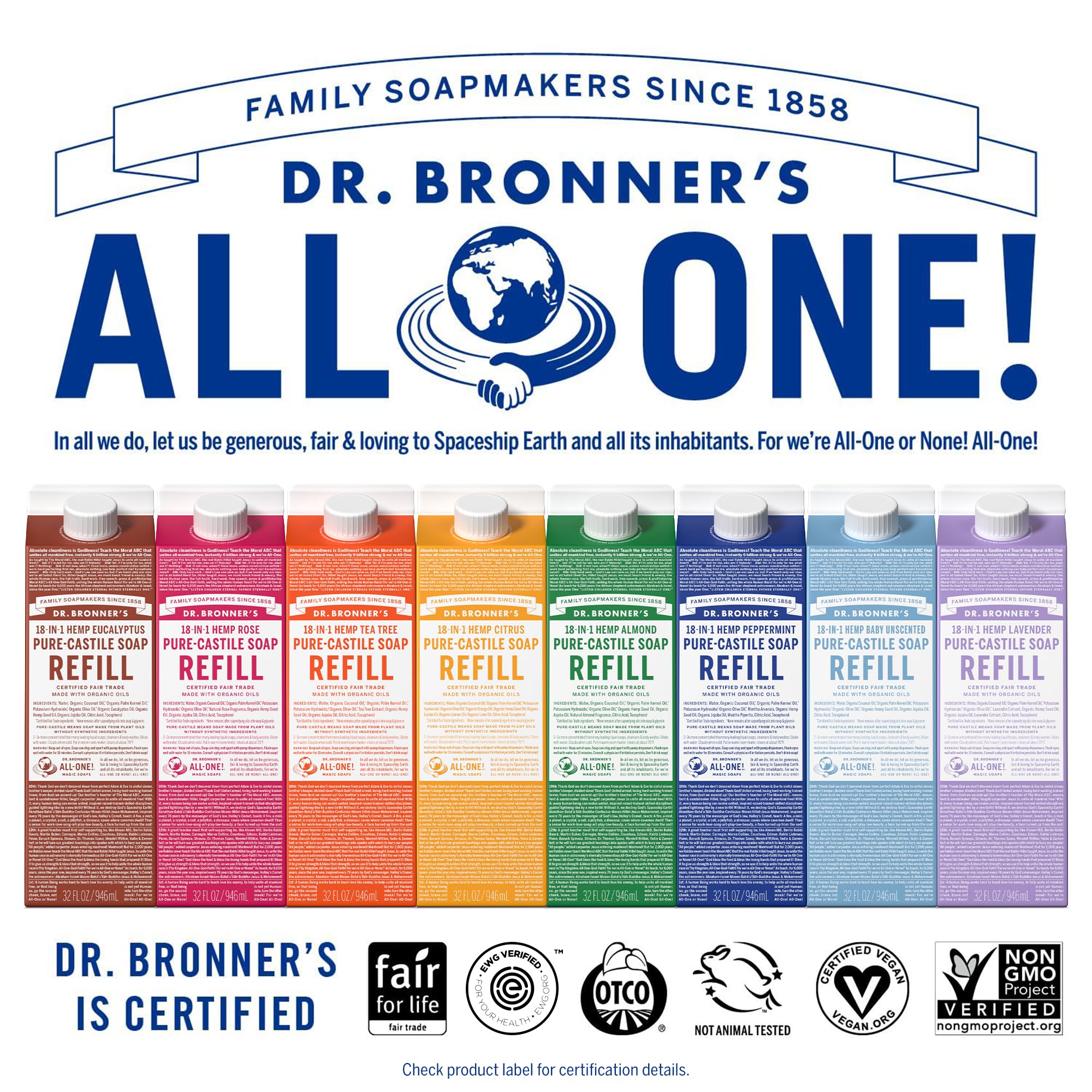 Foto 6 | Recambio De Jabón Líquido Dr. Bronner's Pure-castile Lavender 960 Ml - Venta Internacional.
