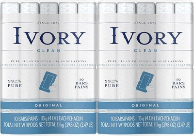 Foto 1 | Paquete De Barras Soap Ivory Clean Original, 113 G, 10 X 20 - Venta Internacional.