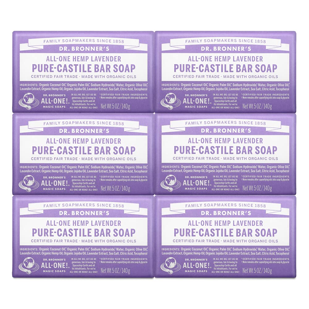 Foto 2 pulgar | Jabón En Barra Dr. Bronner's Pure-castile Lavender, 150 Ml, Paquete De 6 - Venta Internacional.