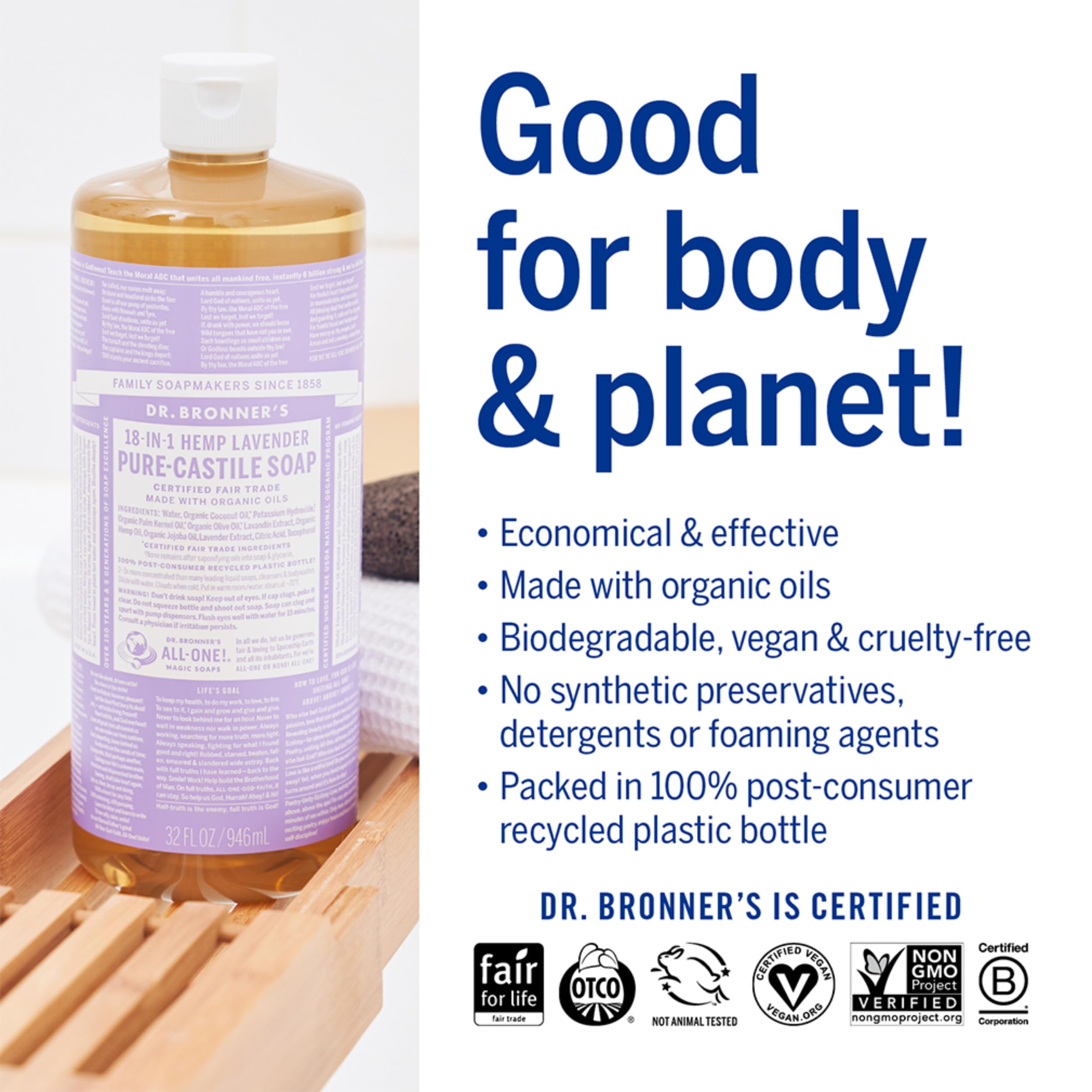 Foto 4 pulgar | Jabón Líquido Dr. Bronner's Pure-castile Lavender 3,8 L - Venta Internacional