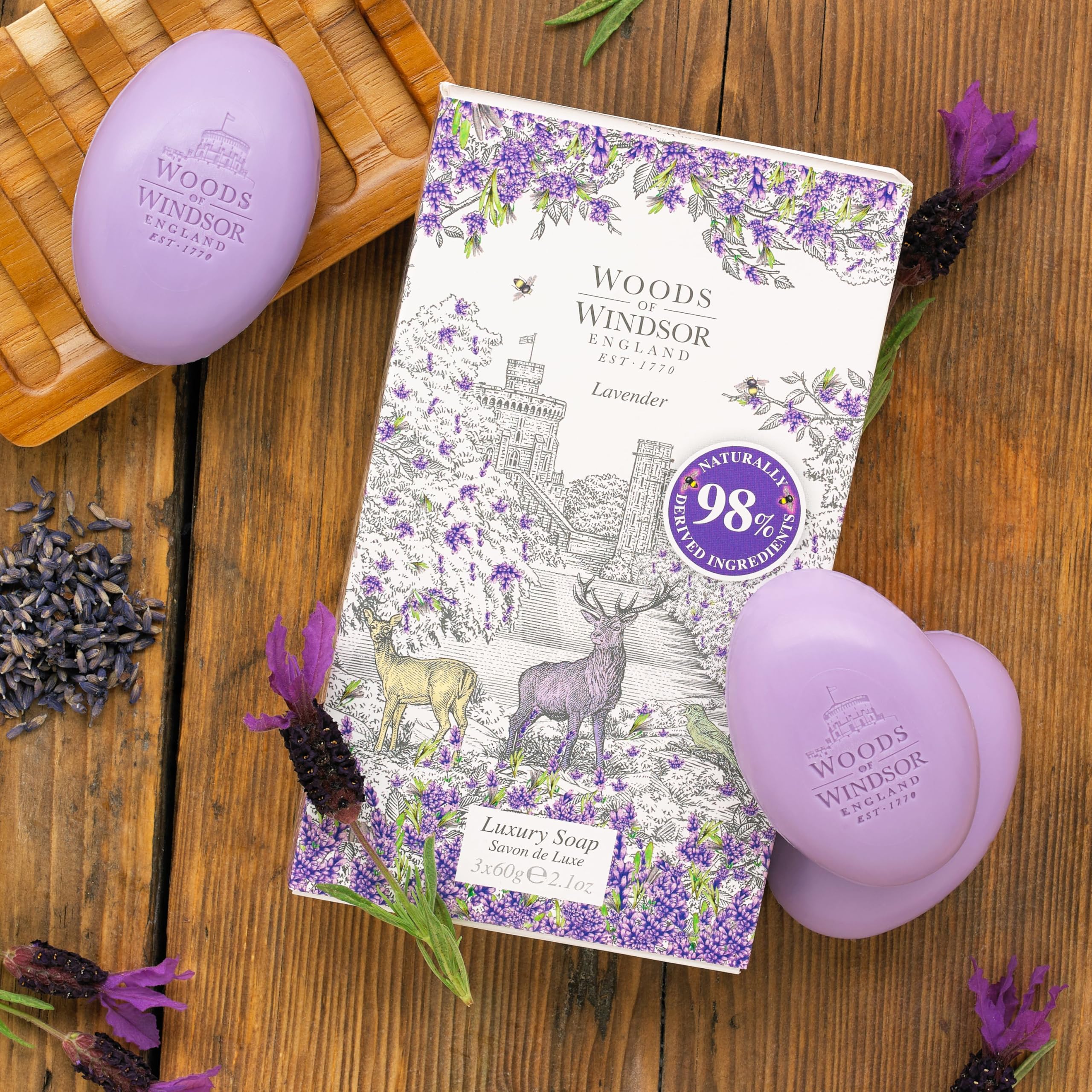 Foto 2 | Jabón Woods Of Windsor Lavender con Manteca de Karité 3 x 60 G - Venta Internacional
