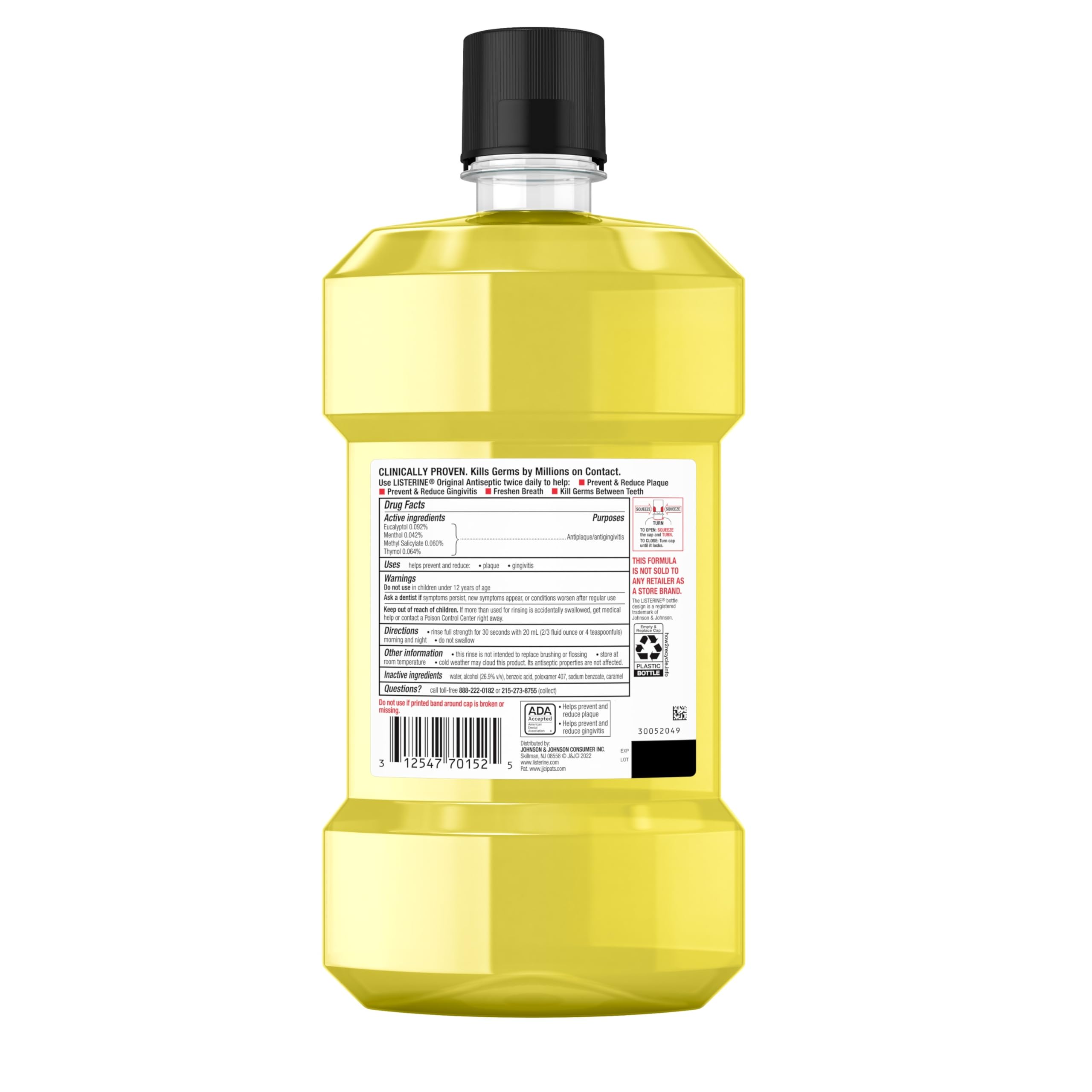 Foto 7 | Enjuague Bucal Listerine Original, Antiséptico, 1 Litro, Mata El 99% De Los Gérmenes - Venta Internacional.