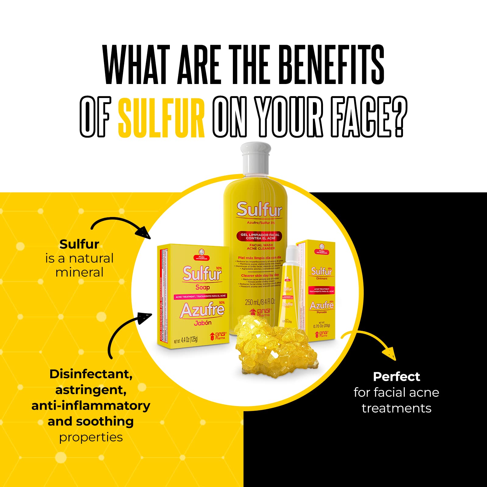 Foto 3 | Jabón Biosulfur Grisi Sulfur 10% Para Tratamiento Del Acné, 130 Ml, Paquete De 3 - Venta Internacional.
