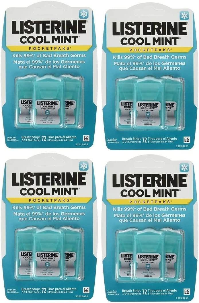Foto 2 pulgar | Breath Strips Listerine Cool Mint Pocketpaks, 12-24 Tiras, 288 Unidades - Venta Internacional.