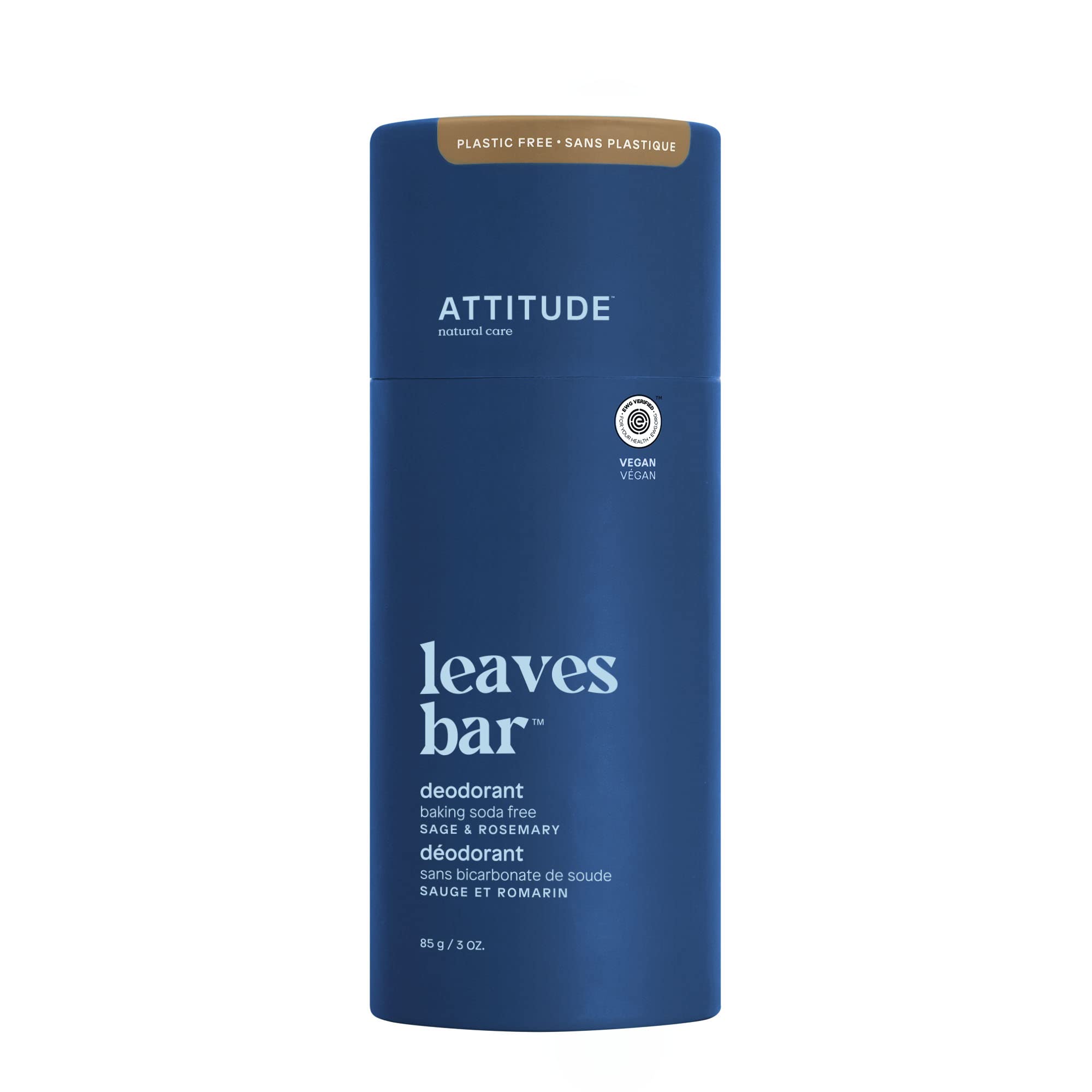 Desodorante Attitude, Sin Plástico, Sin Aluminio, 90 Ml, Salvia Y Romero - Venta Internacional.