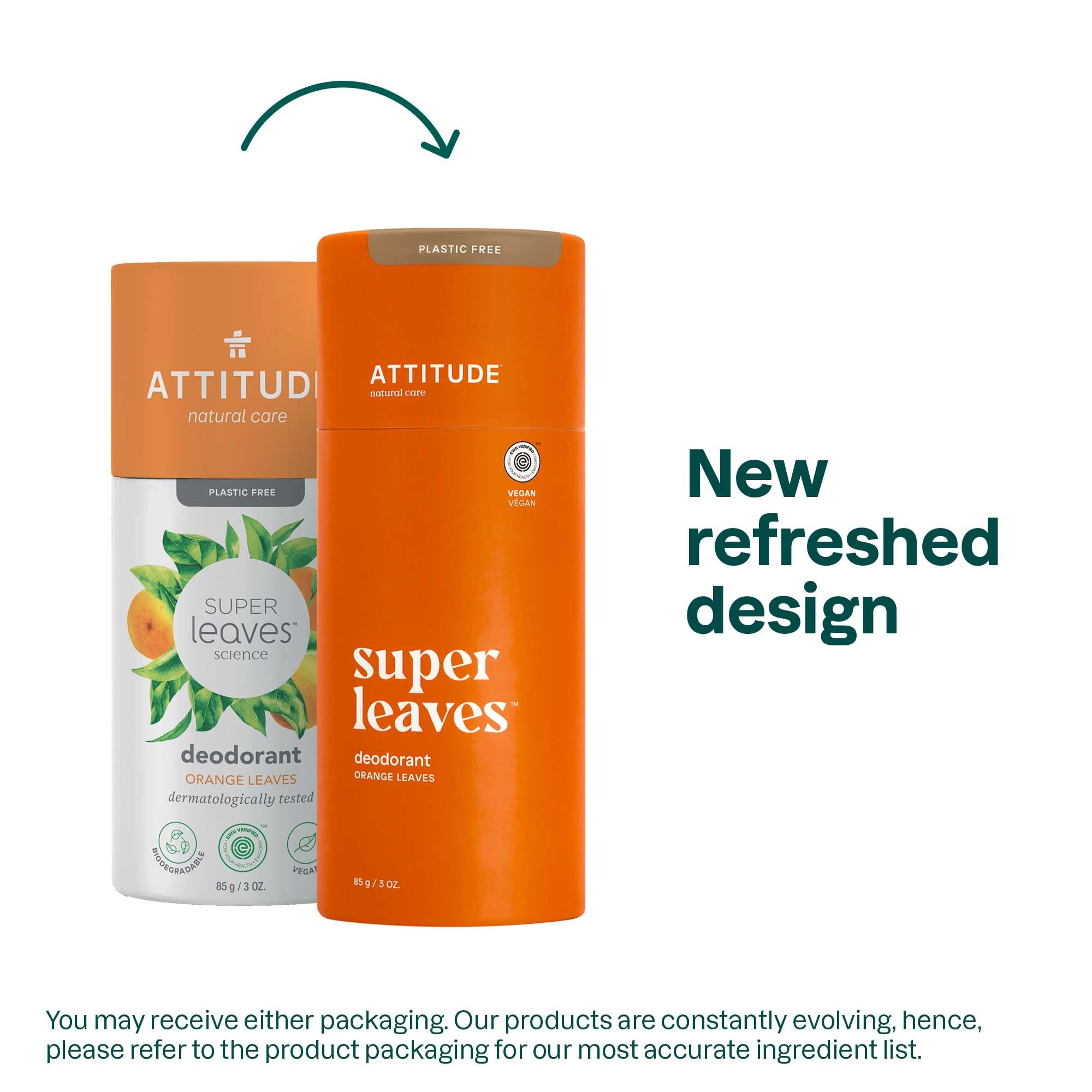 Foto 3 pulgar | Desodorante Attitude, Sin Plástico, Sin Aluminio, 90 Ml, Hojas De Naranja - Venta Internacional.
