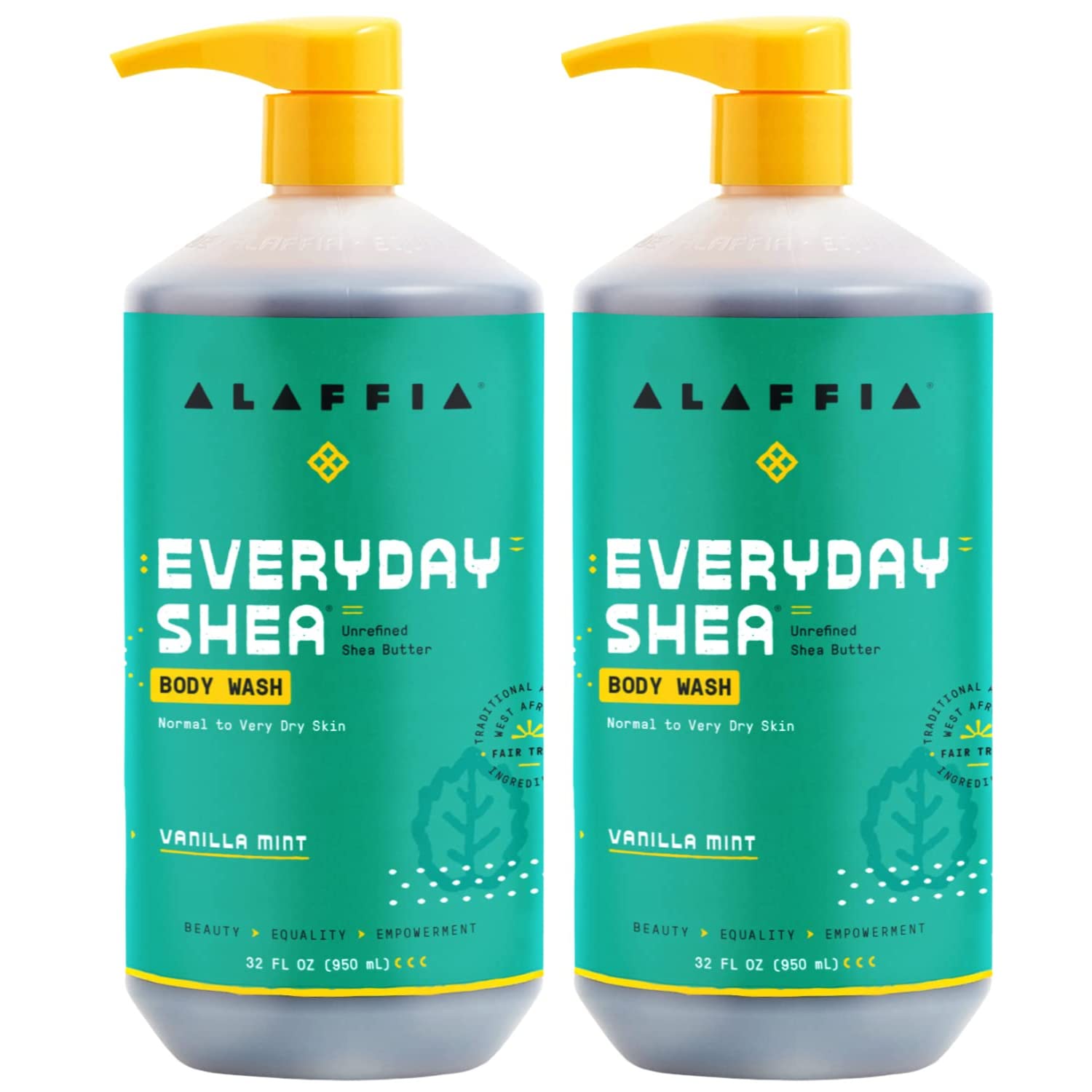 Foto 2 pulgar | Gel de Baño Alaffia Everyday Karité Vainilla y Menta 960 ml 2 Piezas - Venta Internacional