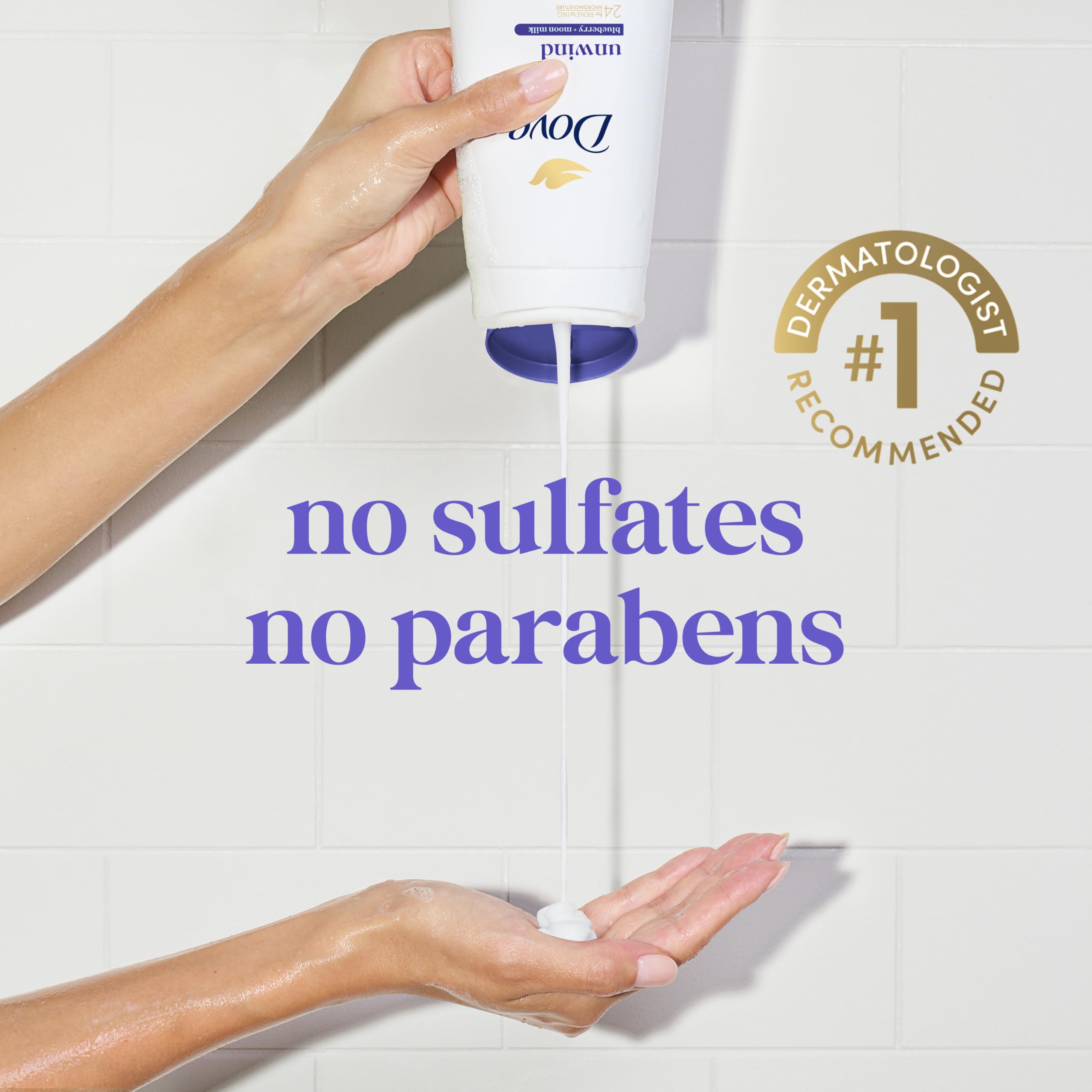 Foto 7 pulgar | Gel de Baño Dove Unwind Blueberry & Moon Milk 24 Horas 3 X 300 ml - Venta Internacional