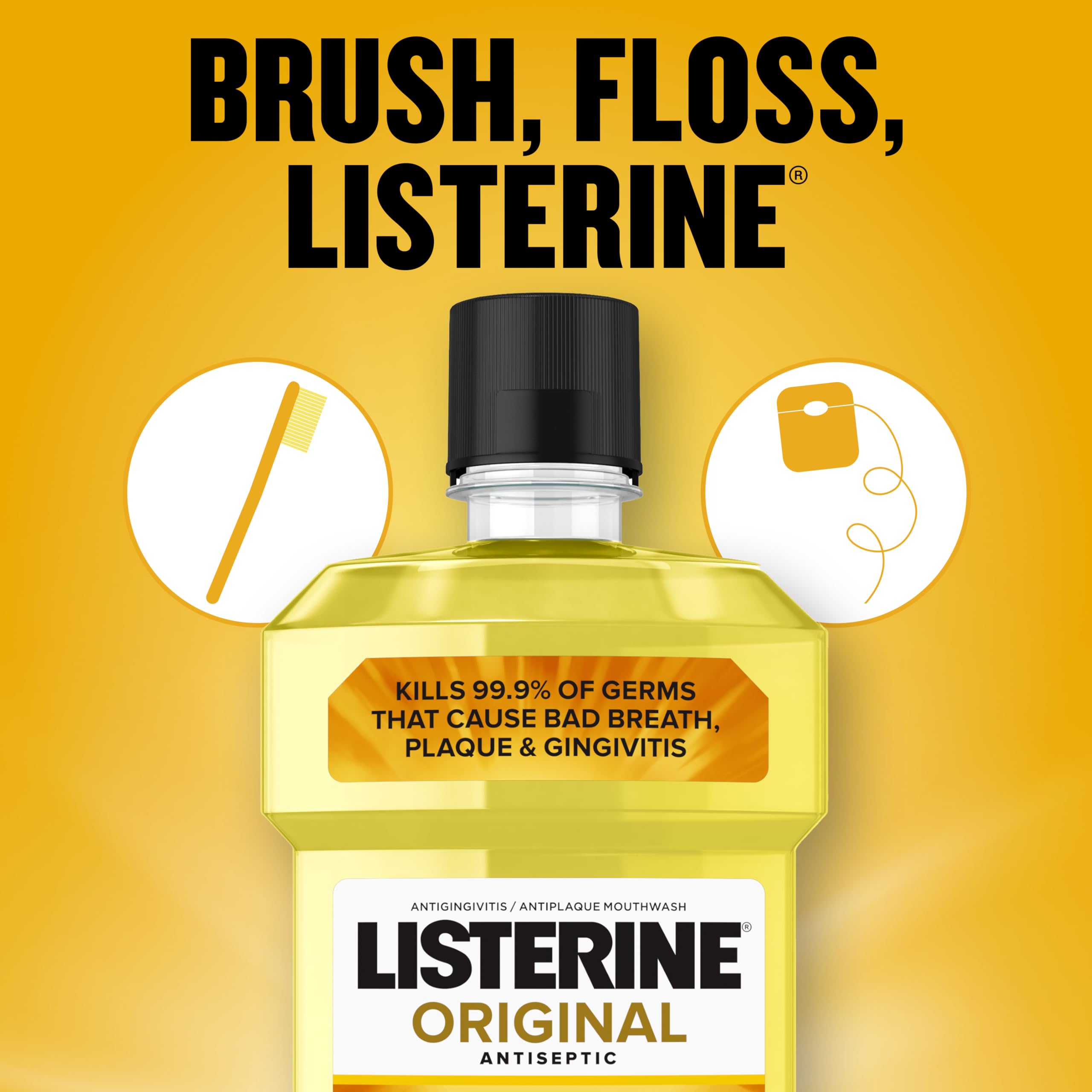 Foto 5 | Enjuague Bucal Listerine Original, Antiséptico, 1 Litro, Paquete Doble - Venta Internacional.