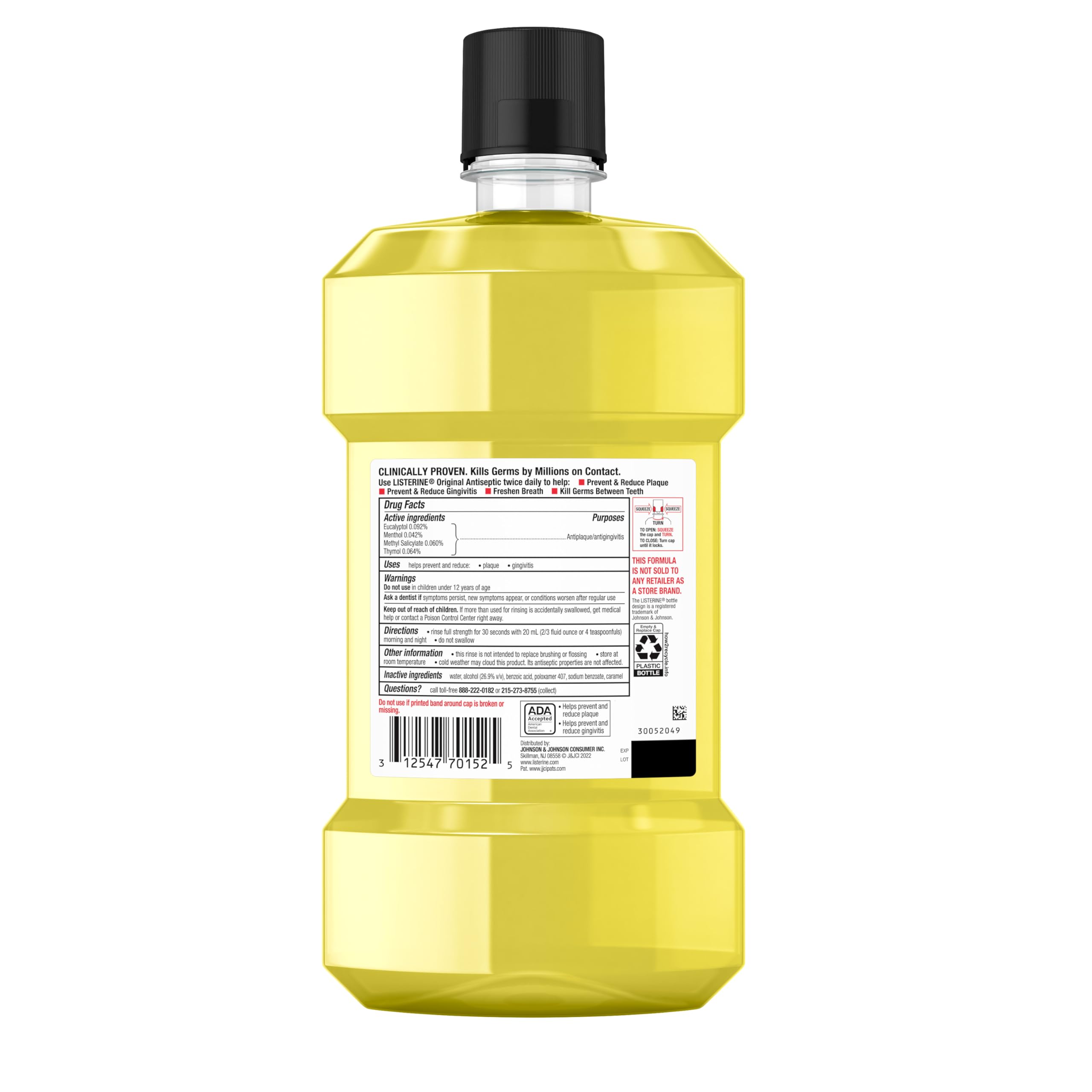 Foto 7 | Enjuague Bucal Listerine Original, Antiséptico, 1 Litro, Paquete Doble - Venta Internacional.