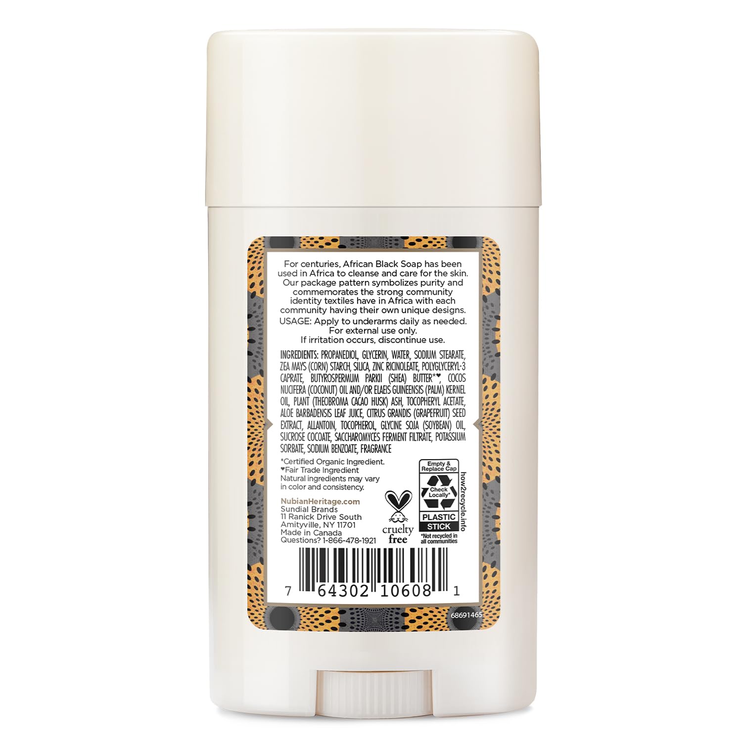 Foto 2 | Jabón Desodorante Nubian Heritage African Black, 66 Ml, Para Mujer - Venta Internacional.