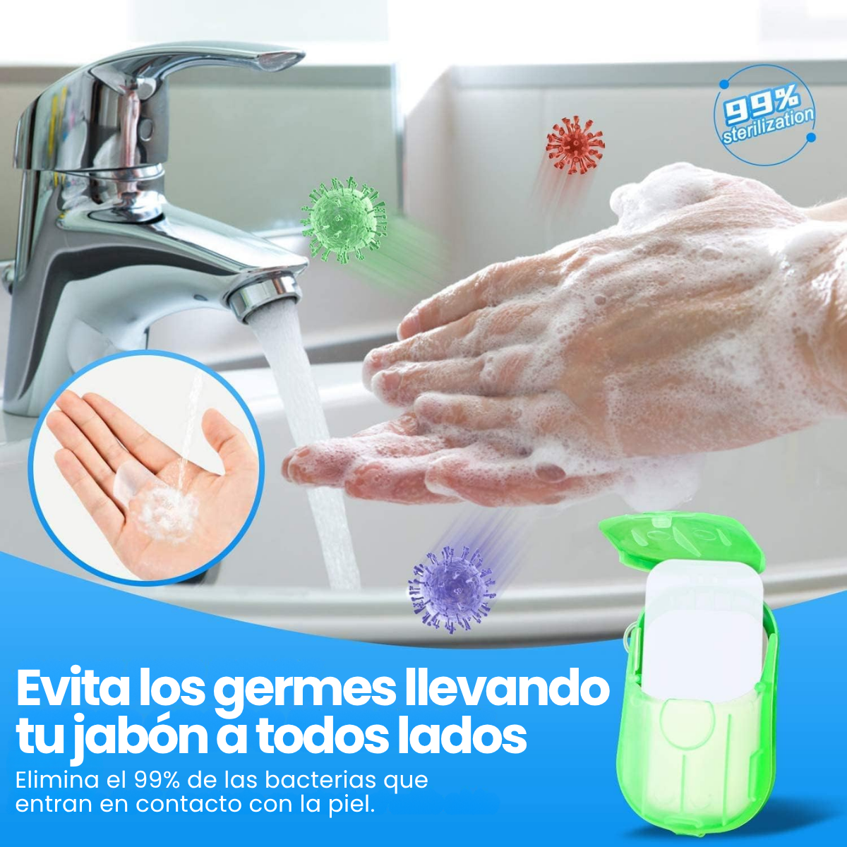 Foto 5 pulgar | 10 Estuche Laminas De Jabon Limpieza Manos Portátil De Viaje