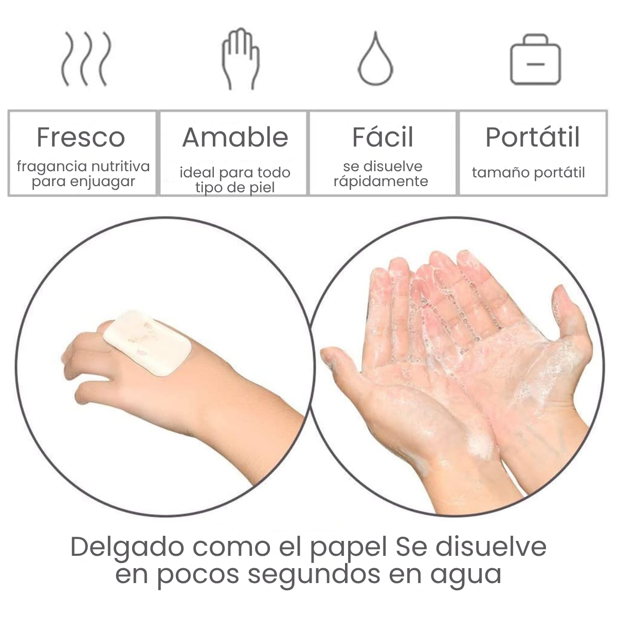 Foto 6 pulgar | 10 Estuche Laminas De Jabon Limpieza Manos Portátil De Viaje
