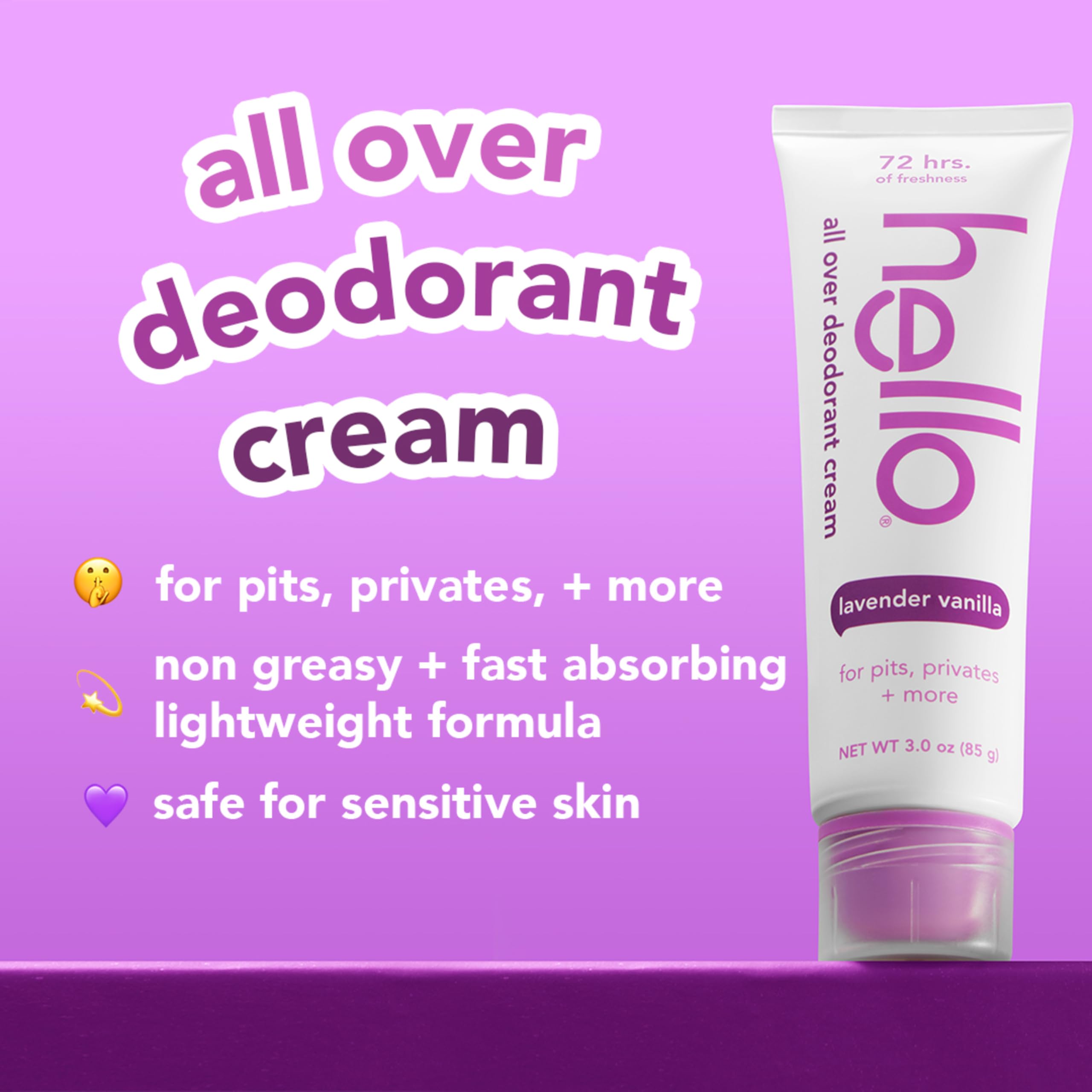 Foto 3 pulgar | Crema Desodorante Hello All Over Lavender Vanilla 90 Ml - Venta Internacional.