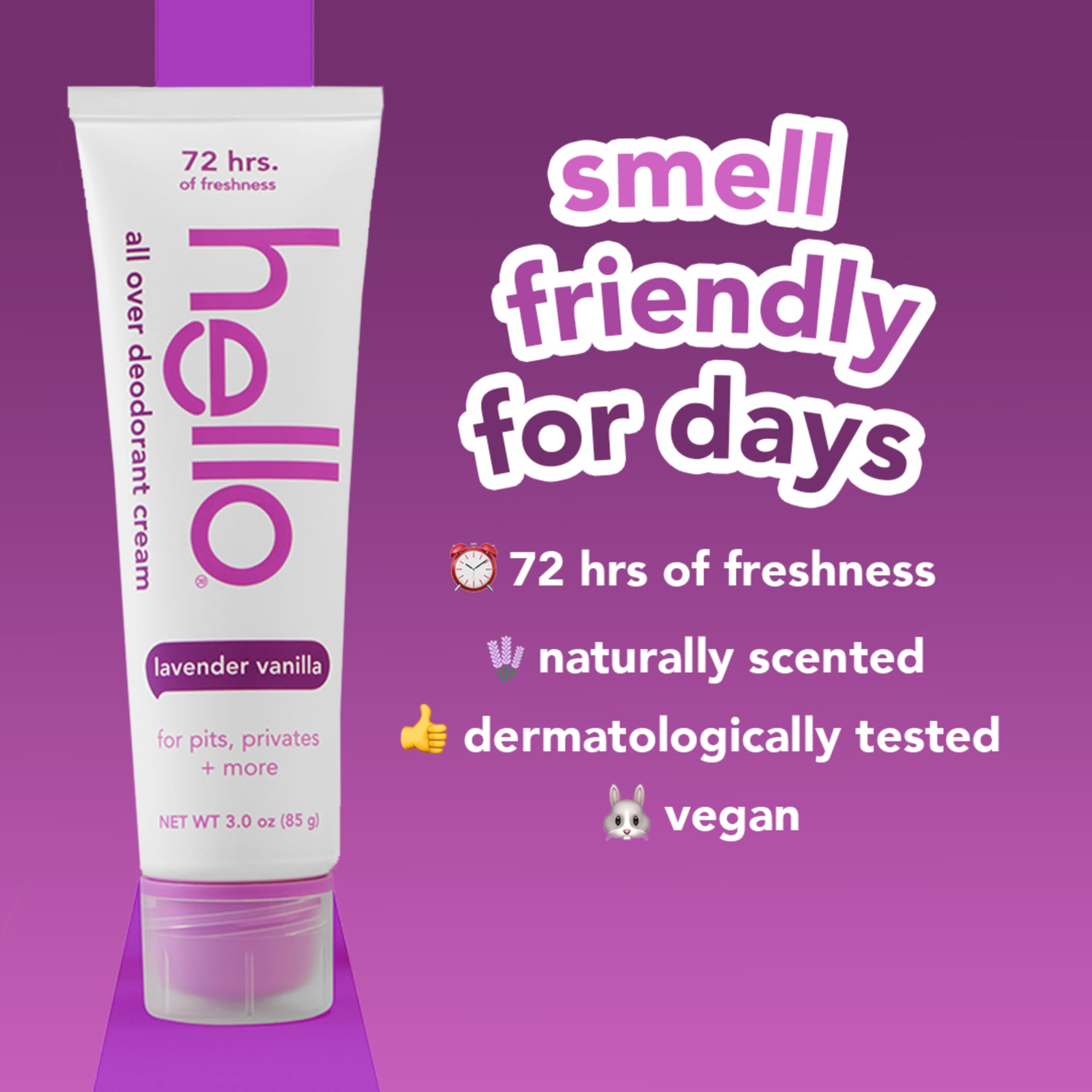 Foto 5 pulgar | Crema Desodorante Hello All Over Lavender Vanilla 90 Ml - Venta Internacional.