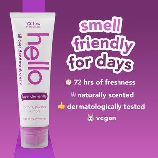 Foto 4 | Crema Desodorante Hello All Over Lavender Vanilla 90 Ml - Venta Internacional.