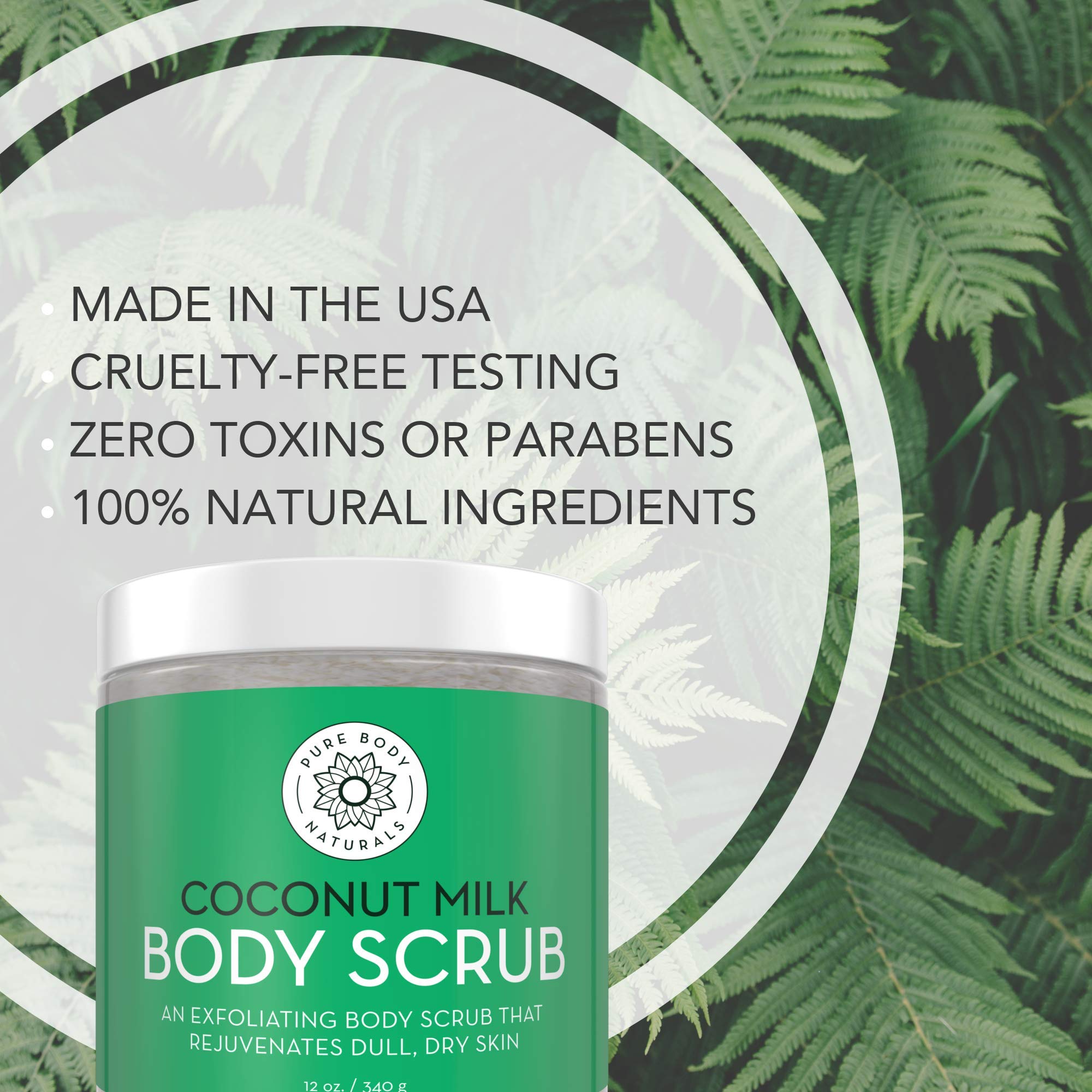 Foto 4 pulgar | Exfoliante Corporal Pure Body Naturals Leche De Coco 350 Ml - Venta Internacional.