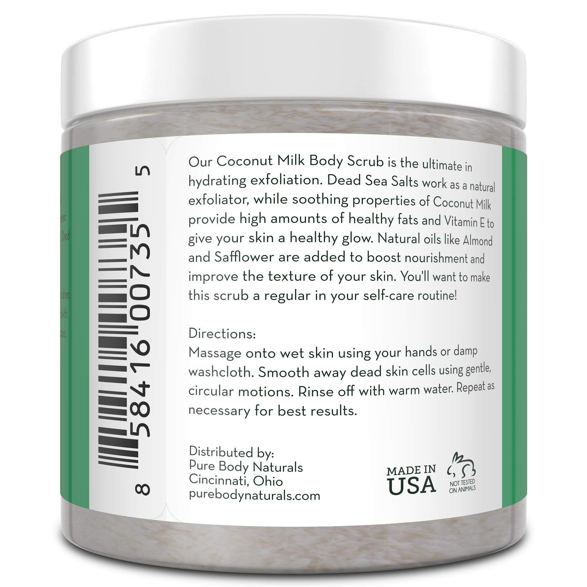 Foto 6 pulgar | Exfoliante Corporal Pure Body Naturals Leche De Coco 350 Ml - Venta Internacional.