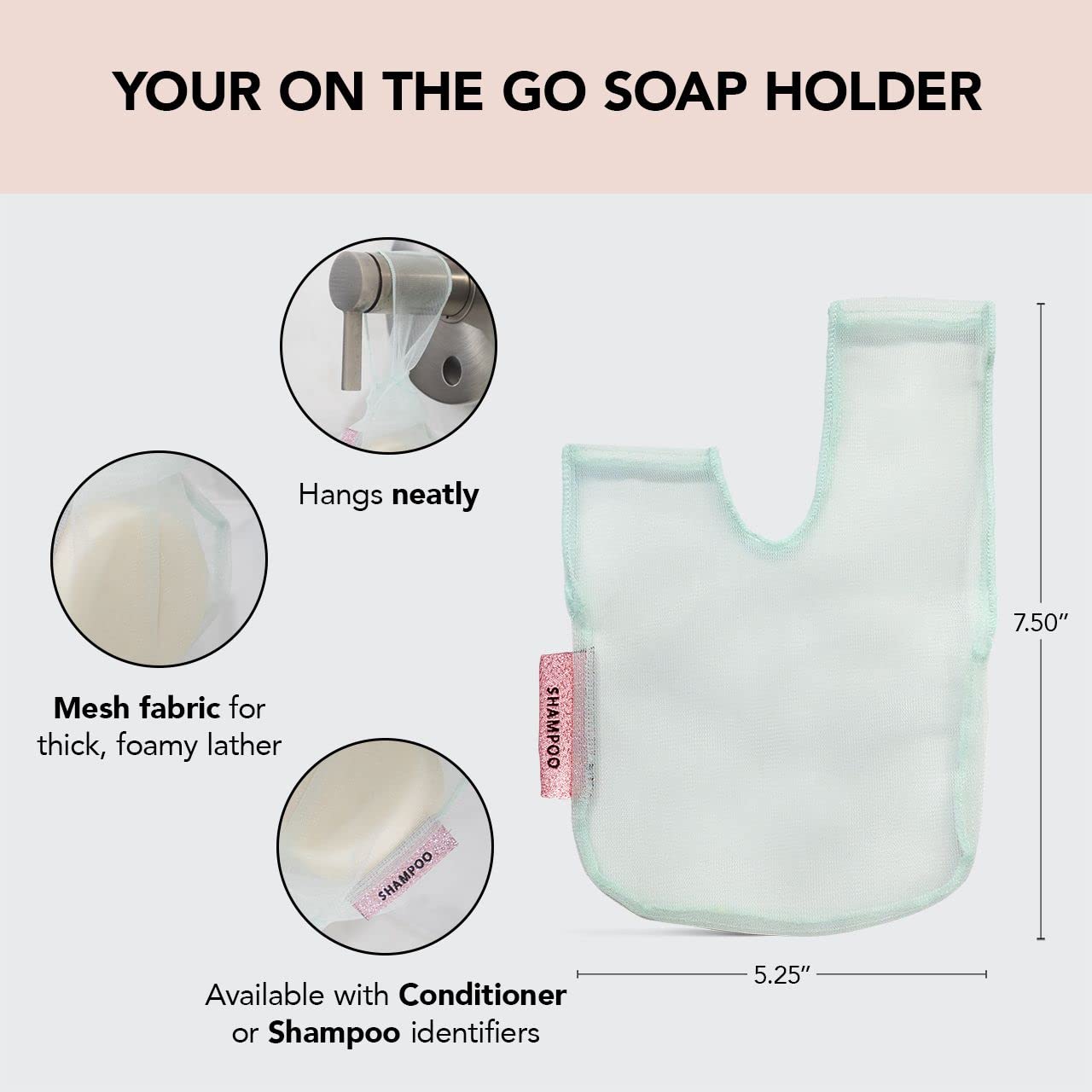 Foto 2 | Soap Saver Bag Kitsch Bar Jabon, Bolsa De Malla Reciclada Para Bar De Belleza - Venta Internacional.