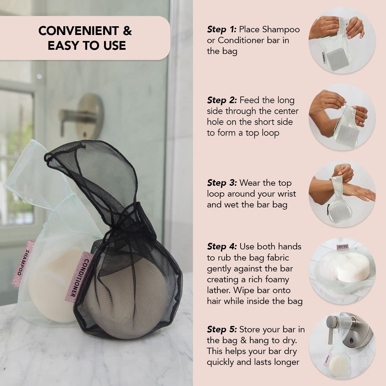 Foto 4 | Soap Saver Bag Kitsch Bar Jabon, Bolsa De Malla Reciclada Para Bar De Belleza - Venta Internacional.