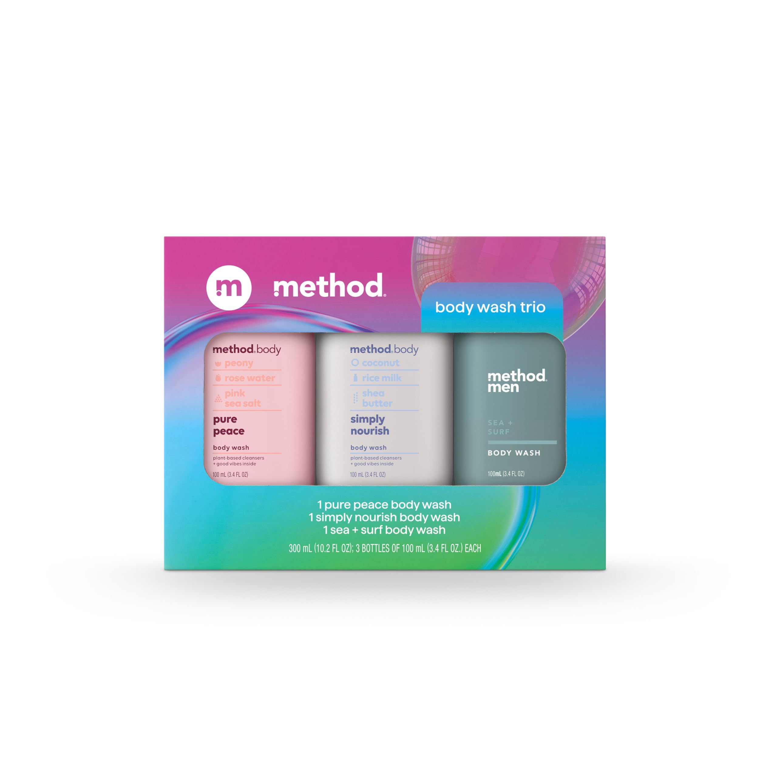 Foto 2 pulgar | Set De Gel De Baño De Regalo Method Pure Peace Simply Nourish Sea Surf - Venta Internacional.