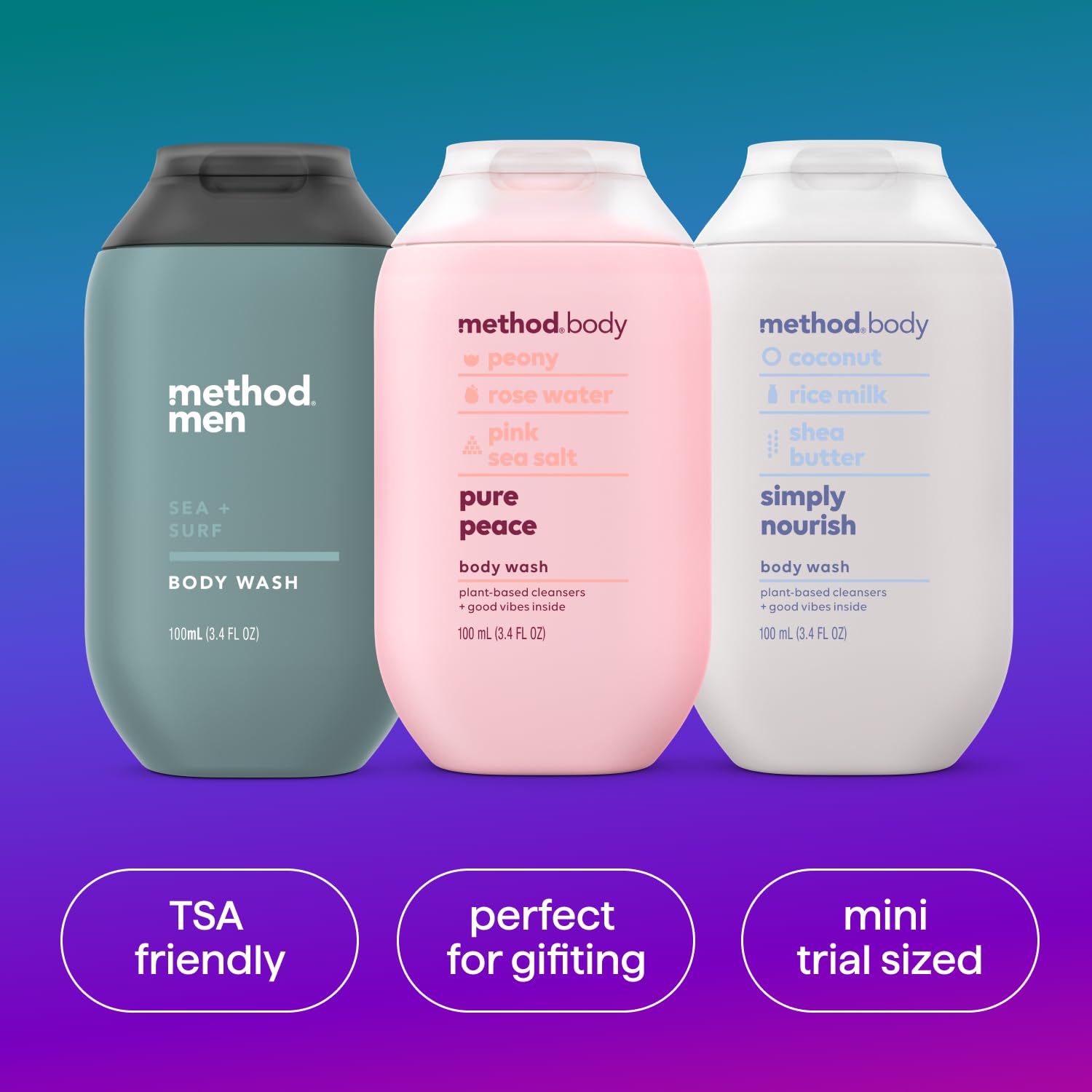 Foto 5 pulgar | Set De Gel De Baño De Regalo Method Pure Peace Simply Nourish Sea Surf - Venta Internacional.