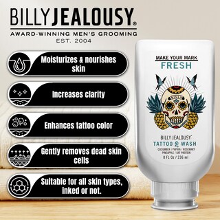 Foto 3 | Limpiador Para Tatuajes Billy Jealousy Make Your Mark, 240 Ml Con Pepino - Venta Internacional.