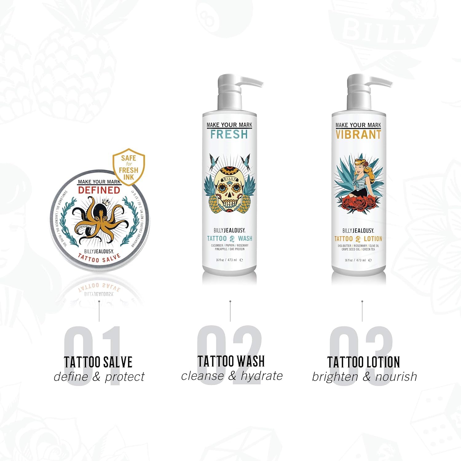 Foto 5 | Limpiador Para Tatuajes Billy Jealousy Make Your Mark, 473 Ml, Con Pepino - Venta Internacional.