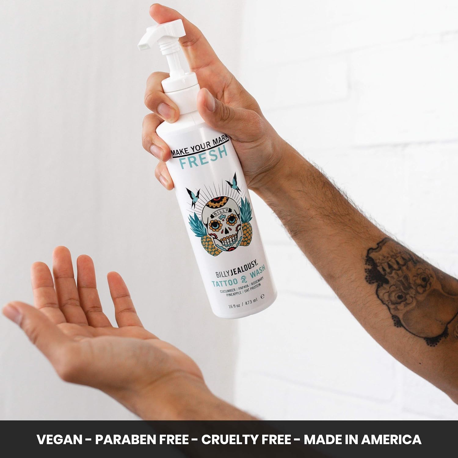 Foto 7 pulgar | Limpiador Para Tatuajes Billy Jealousy Make Your Mark, 473 Ml, Con Pepino - Venta Internacional.