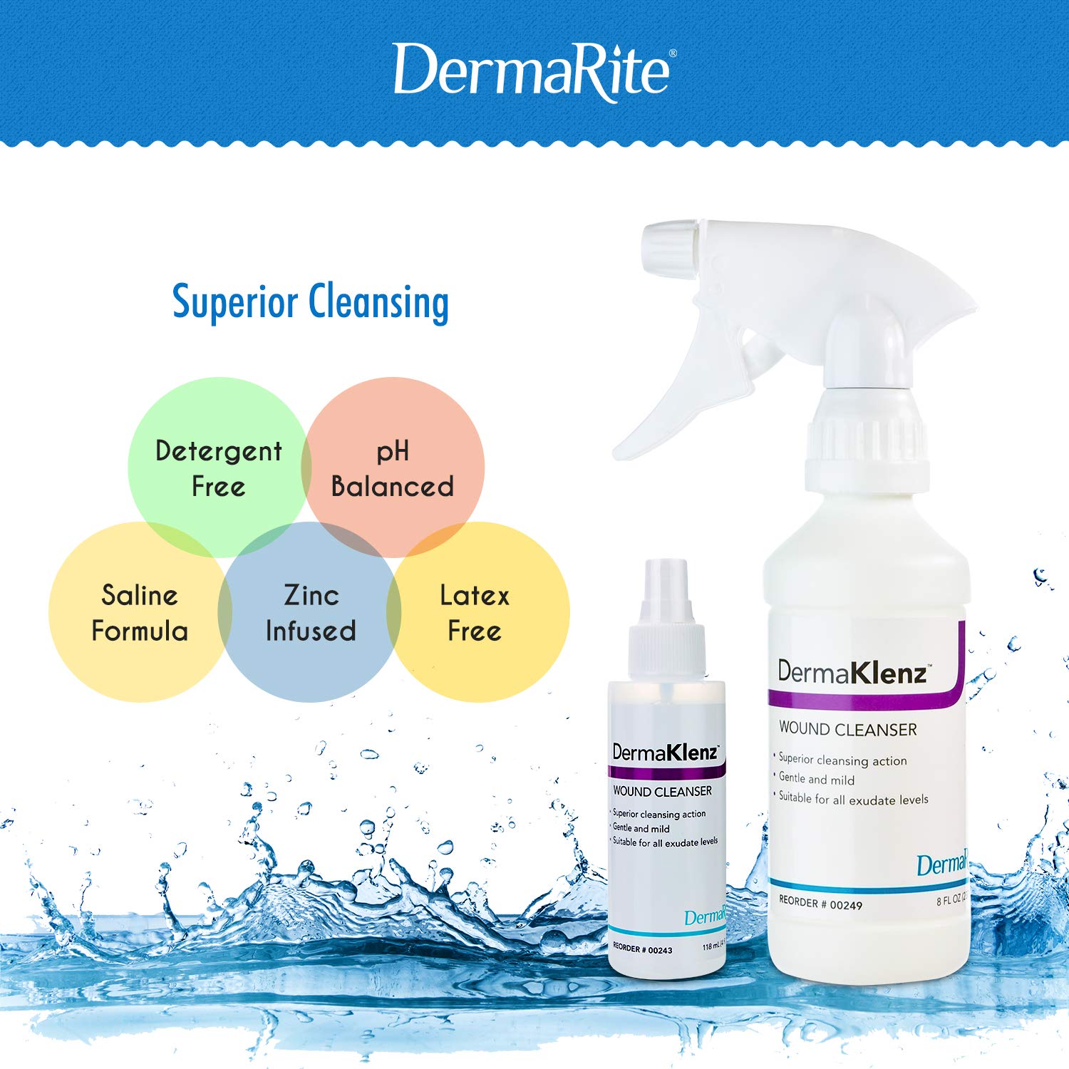 Foto 3 pulgar | Limpiador De Heridas Dermarite Dermaklenz, Sin Enjuague, 240 Ml, Paquete De 2 - Venta Internacional.
