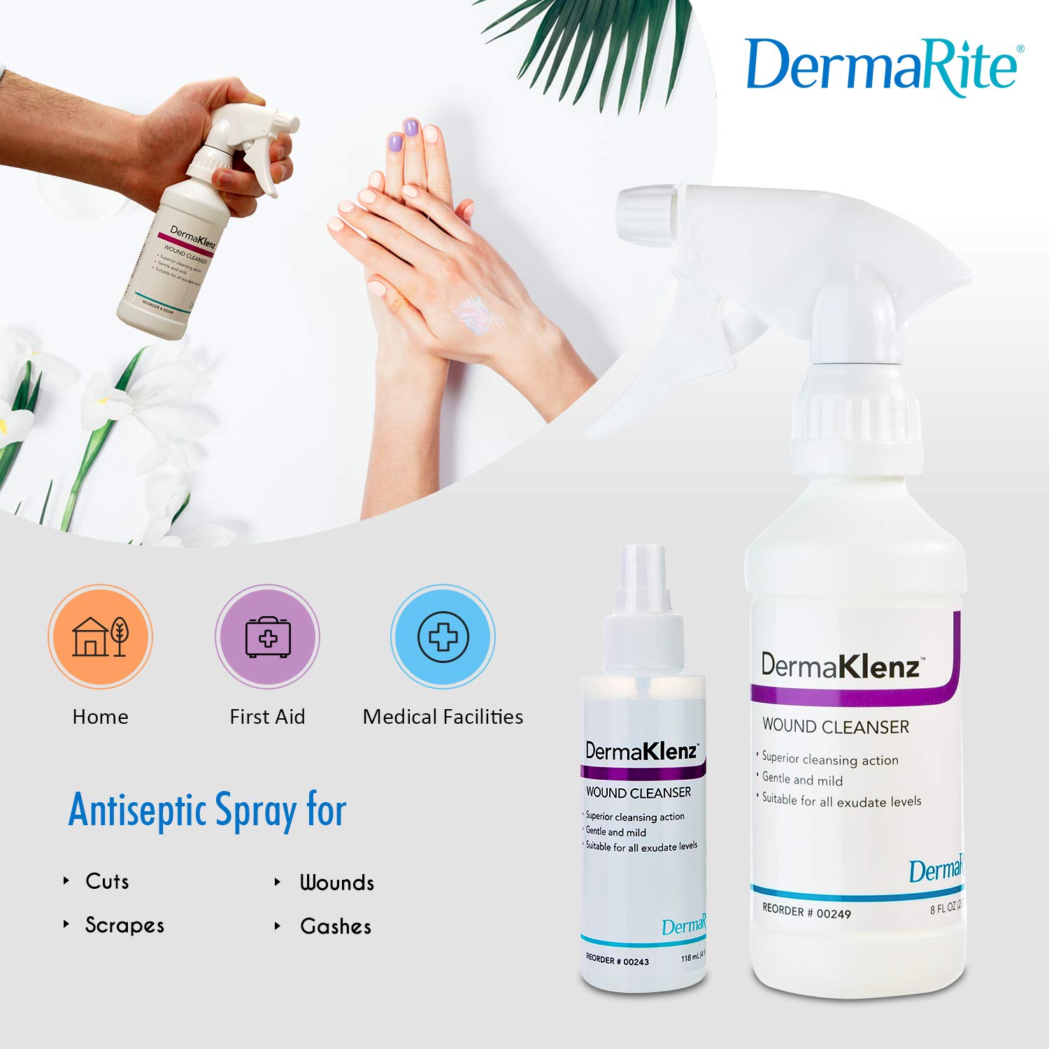 Foto 4 pulgar | Limpiador De Heridas Dermarite Dermaklenz, Sin Enjuague, 240 Ml, Paquete De 2 - Venta Internacional.