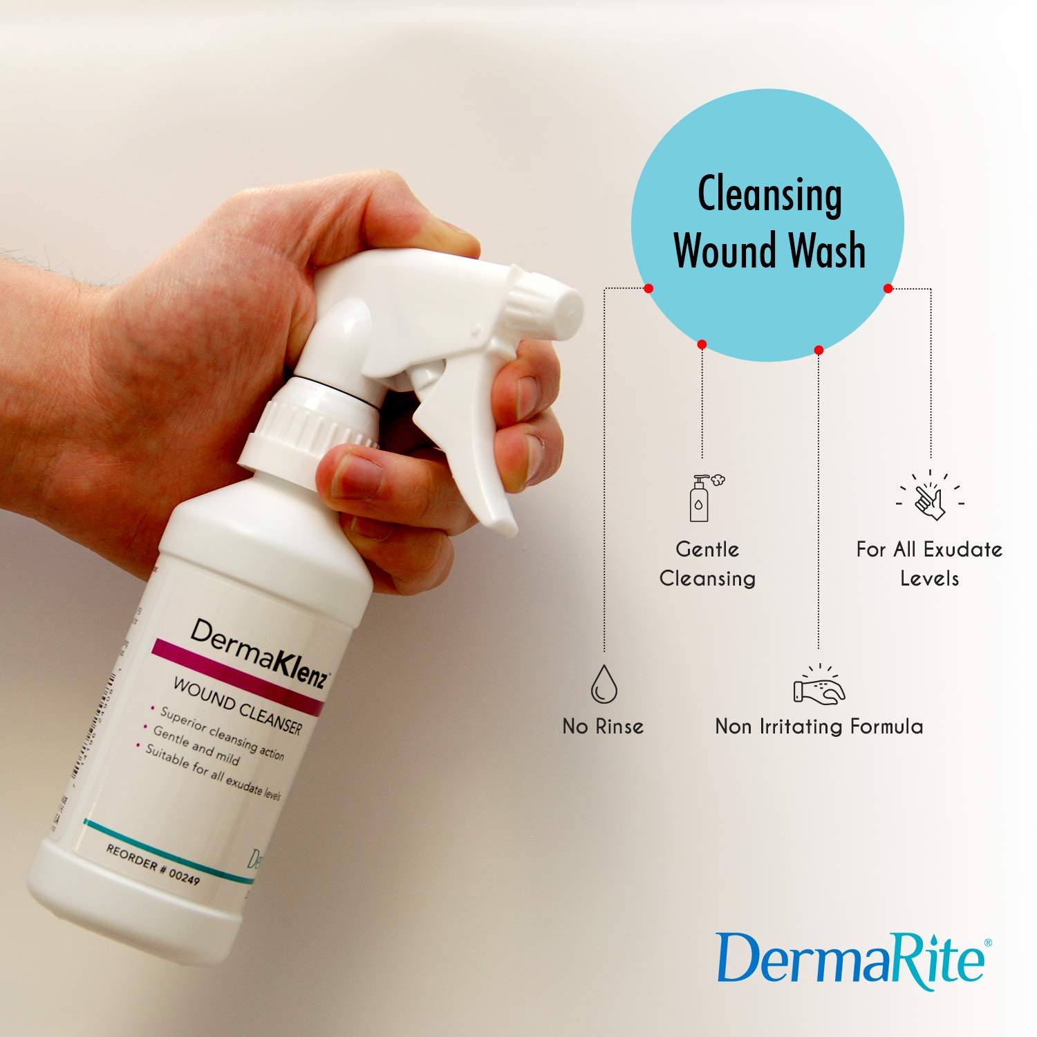 Foto 6 pulgar | Limpiador De Heridas Dermarite Dermaklenz, Sin Enjuague, 240 Ml, Paquete De 2 - Venta Internacional.
