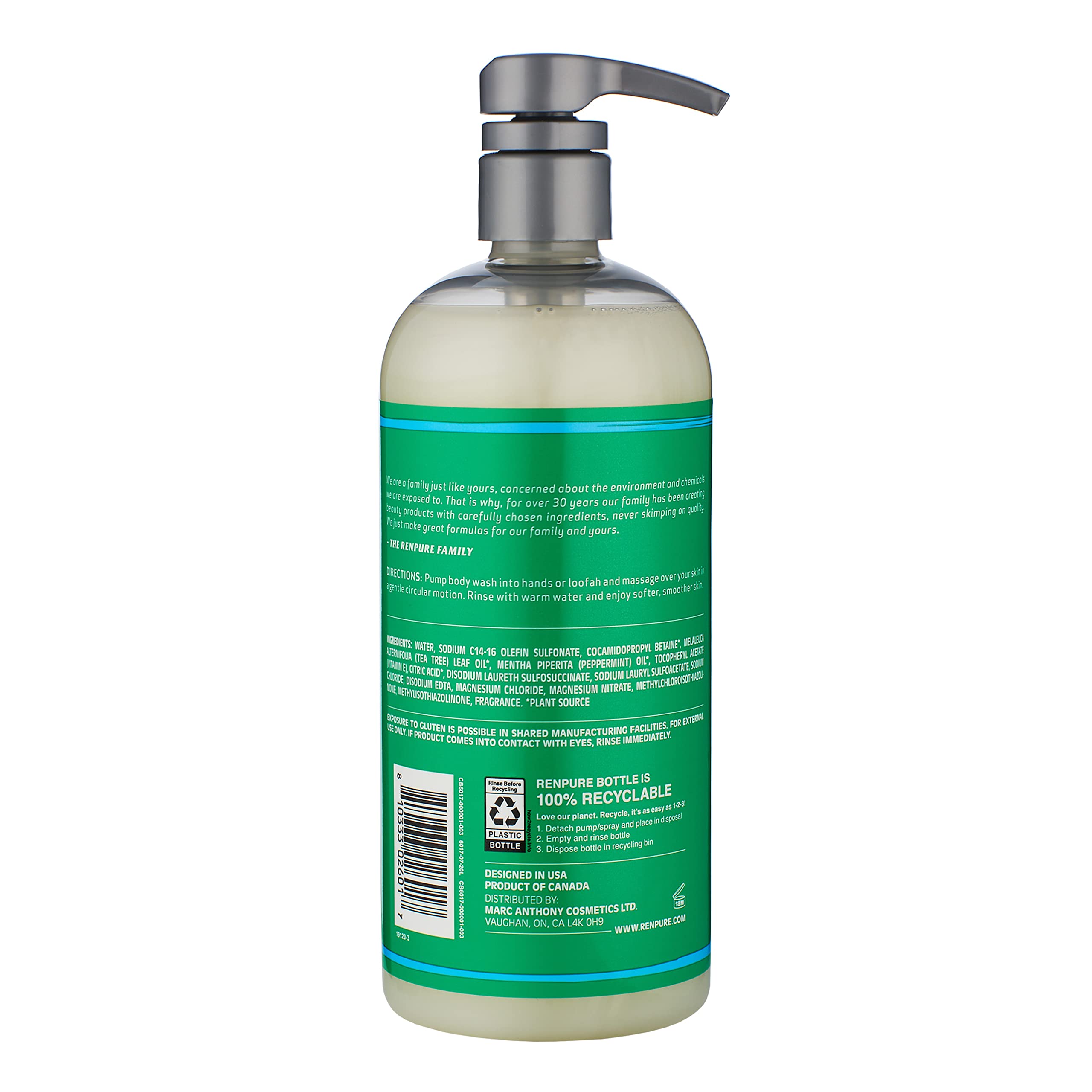 Foto 6 pulgar | Gel De Baño Renpure Original Árbol De Té Y Menta 500 Ml - Venta Internacional.