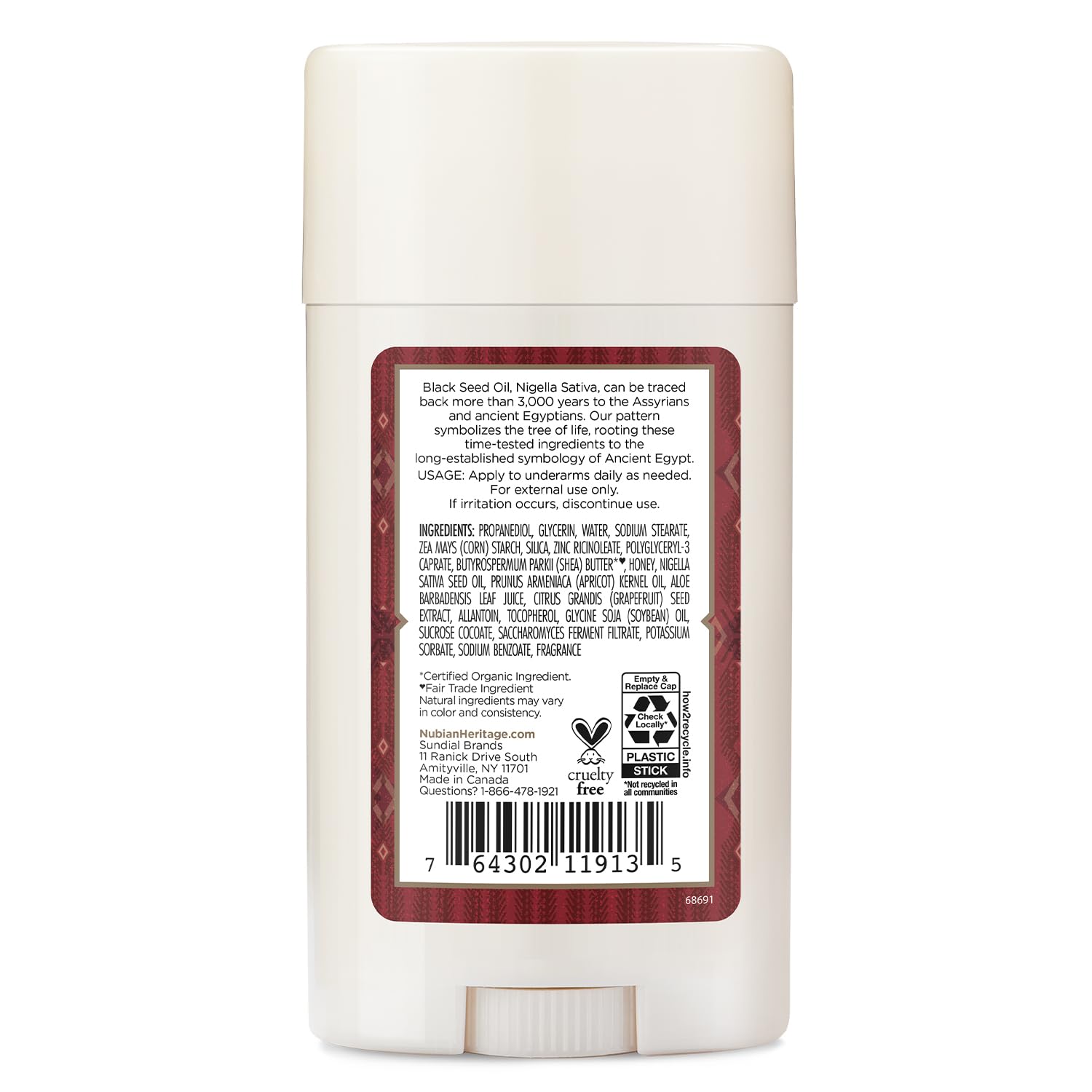 Foto 2 | Desodorante Nubian Heritage Con Miel Y Semillas Negras, 66 Ml, Sin Aluminio - Venta Internacional.