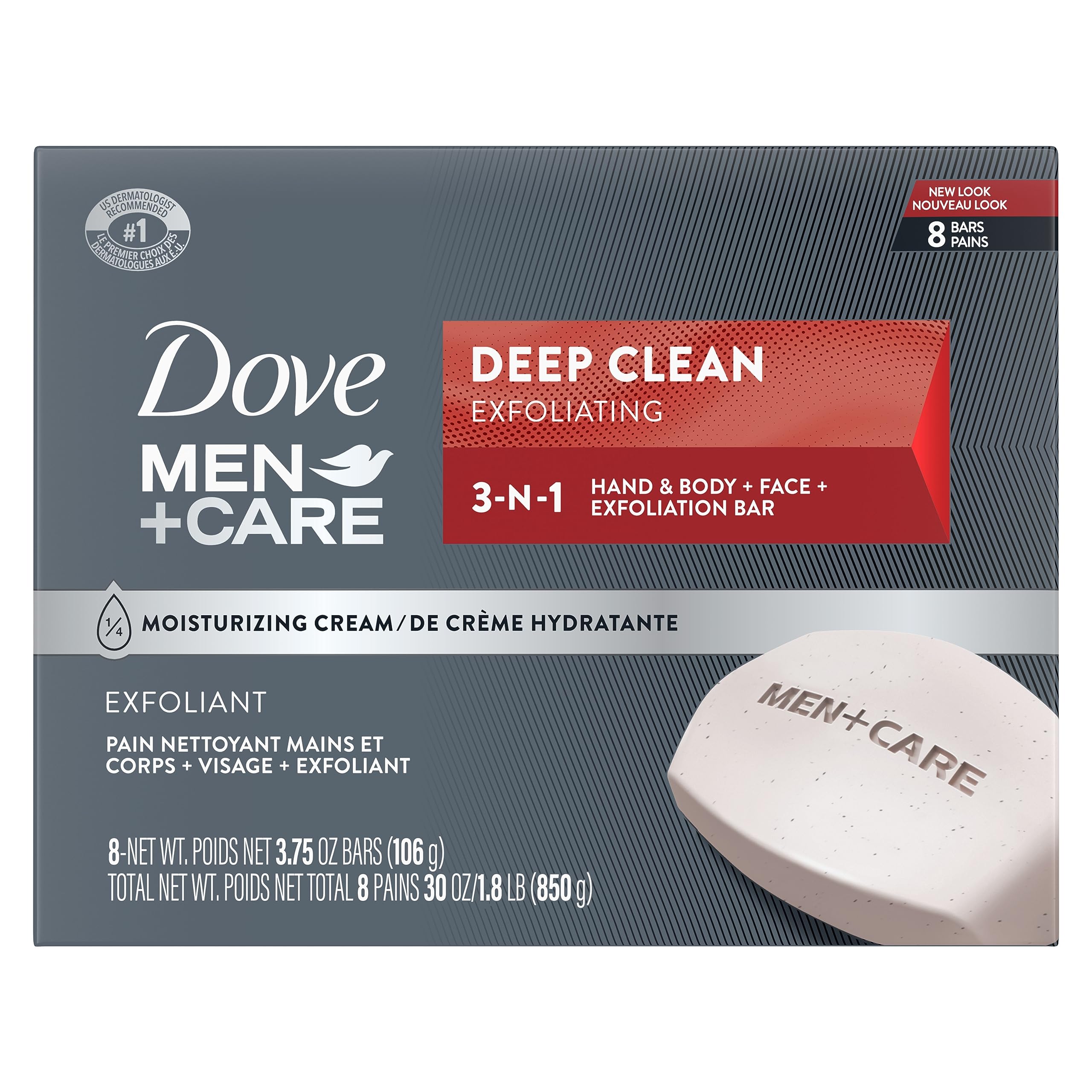 Foto 1 | Jabón En Barra Dove Men+care Deep Clean, 8 Barras, 110 G, Más Hidratante - Venta Internacional.