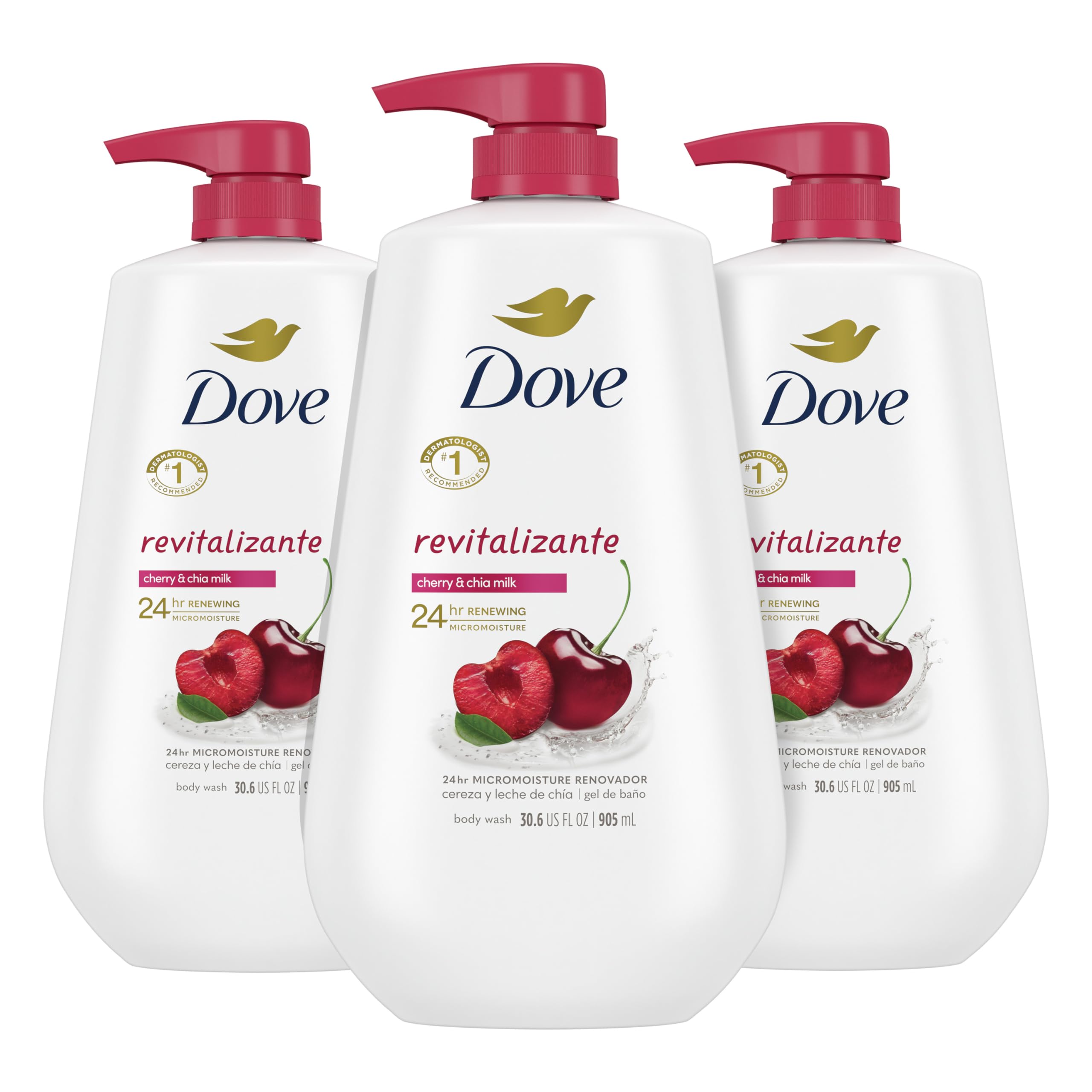 Foto 2 pulgar | Reacondicionado Gel De Baño Dove Revitalizante Con Leche De Cereza Y Chía 900 Ml X3 - Venta Internacional.