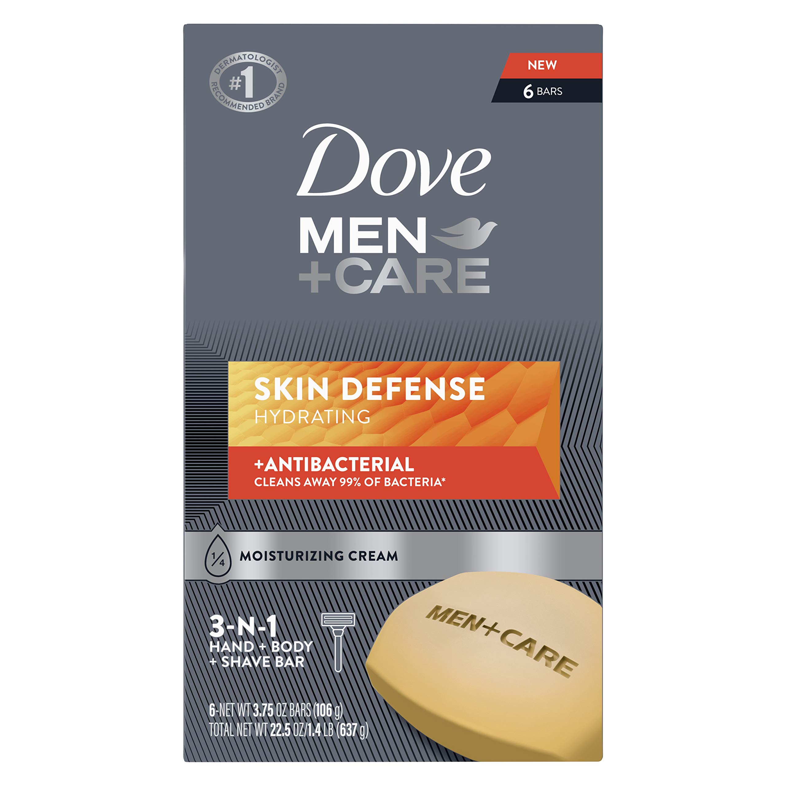 Foto 2 pulgar | Barra De Jabón Dove Men + Care Defense, Antibacteriana, 110 G, Paquete De 6 - Venta Internacional.
