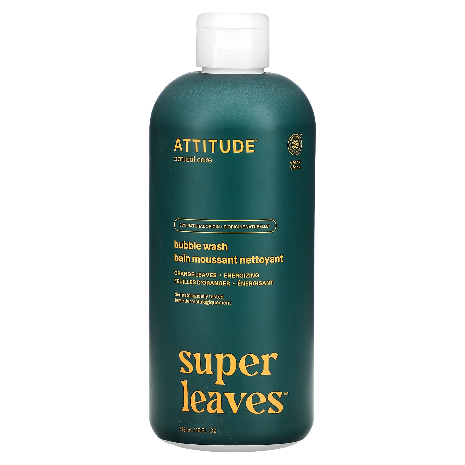 Bubble Wash Attitude Super Leaves, Hojas De Naranja, 473 Ml - Venta Internacional.