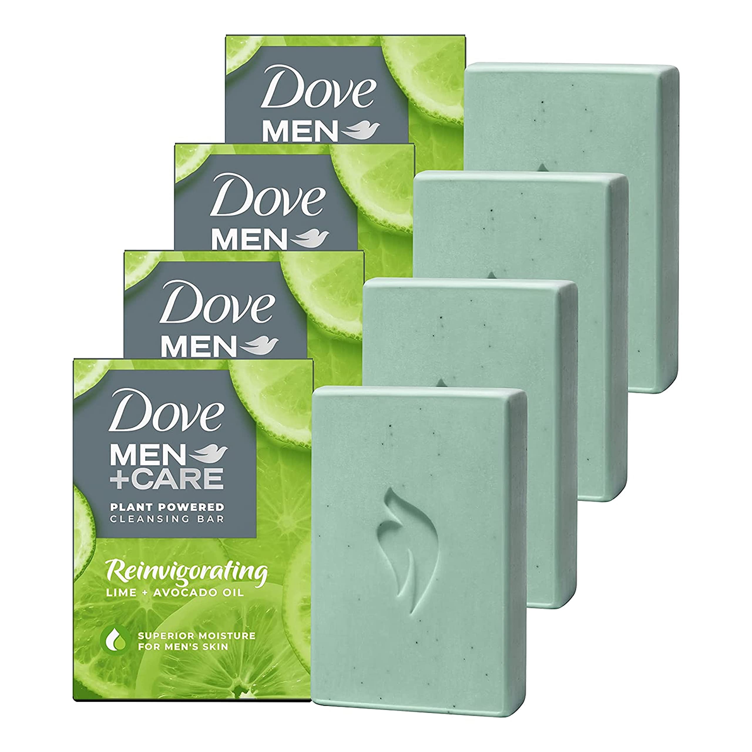 Jabón En Barra Dove Men + Care A Base De Plantas De Lima Y Aguacate, 4 X 150 G - Venta Internacional.