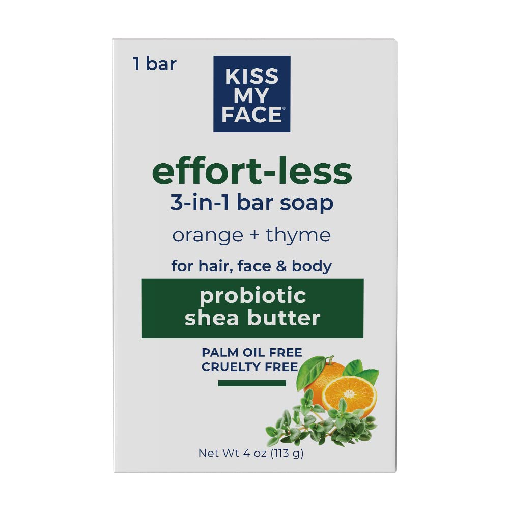 Jabón En Barra Kiss My Face Effort-less 3 En 1 Naranja Y Tomillo 113 G - Venta Internacional.