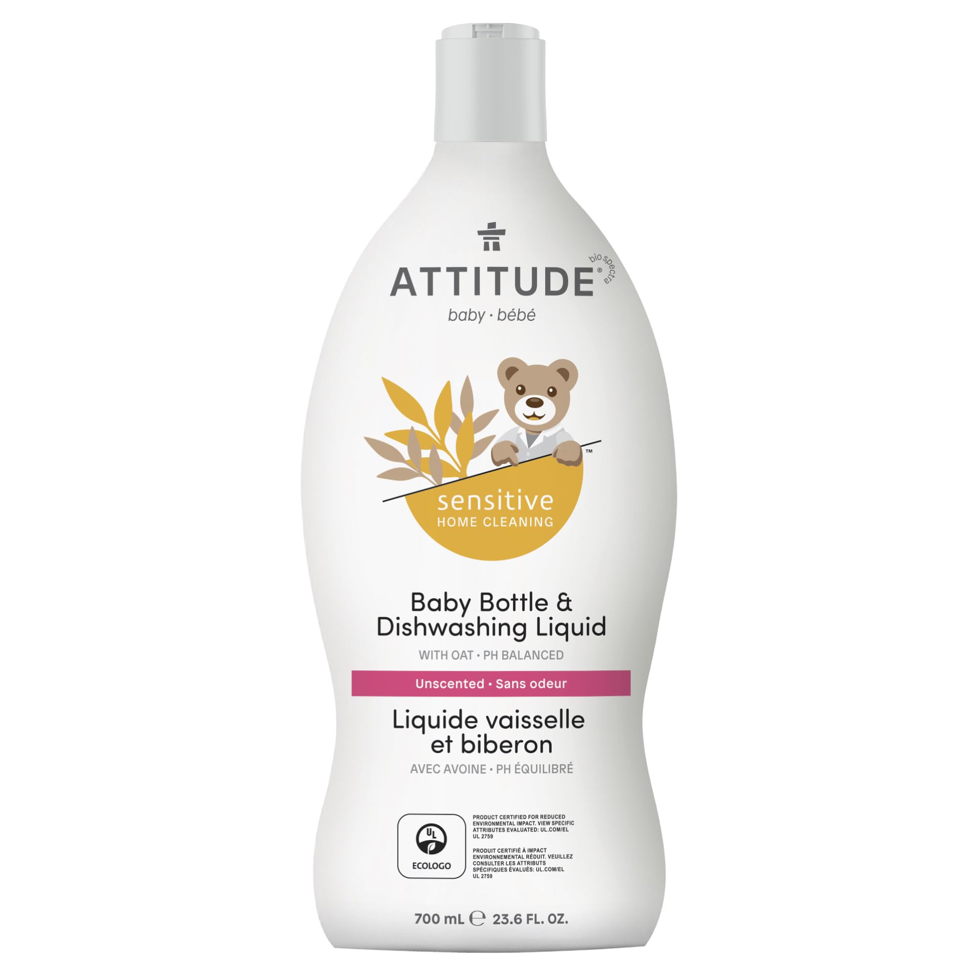 Jabón Para Platos Attitude Baby Para Piel Sensible, 700 Ml, Sin Perfume - Venta Internacional.