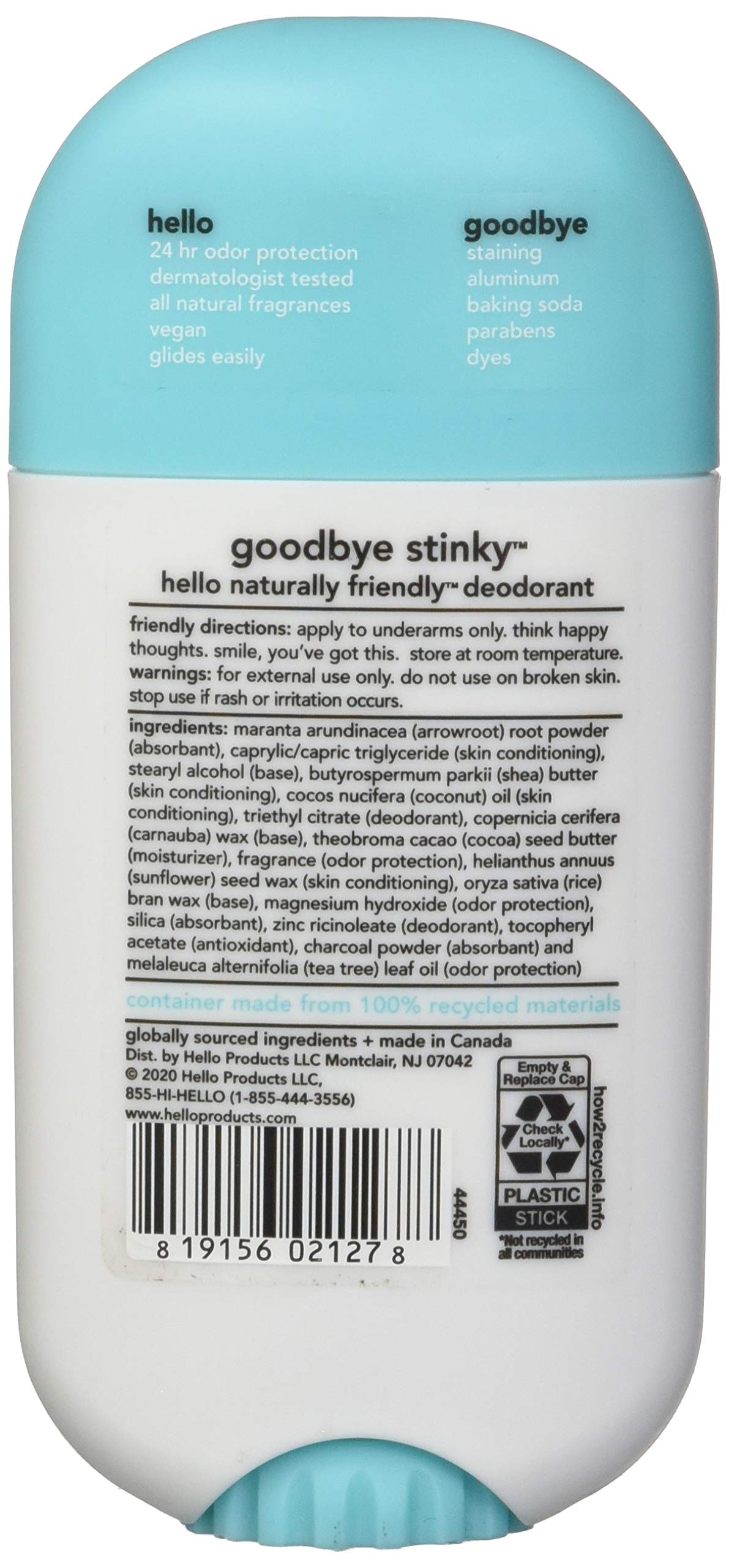 Foto 3 pulgar | Desodorante Hello Clean And Fresh Con Carbón Activado 75 Ml - Venta Internacional.